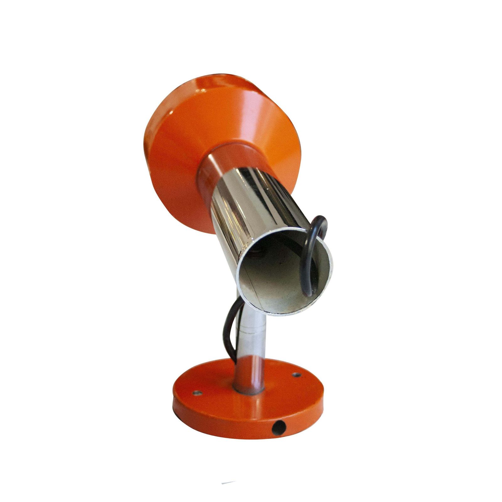 Modern Stilnovo Style Orange Chrome Pair Of Sconces, Italy, 1970. photo buy