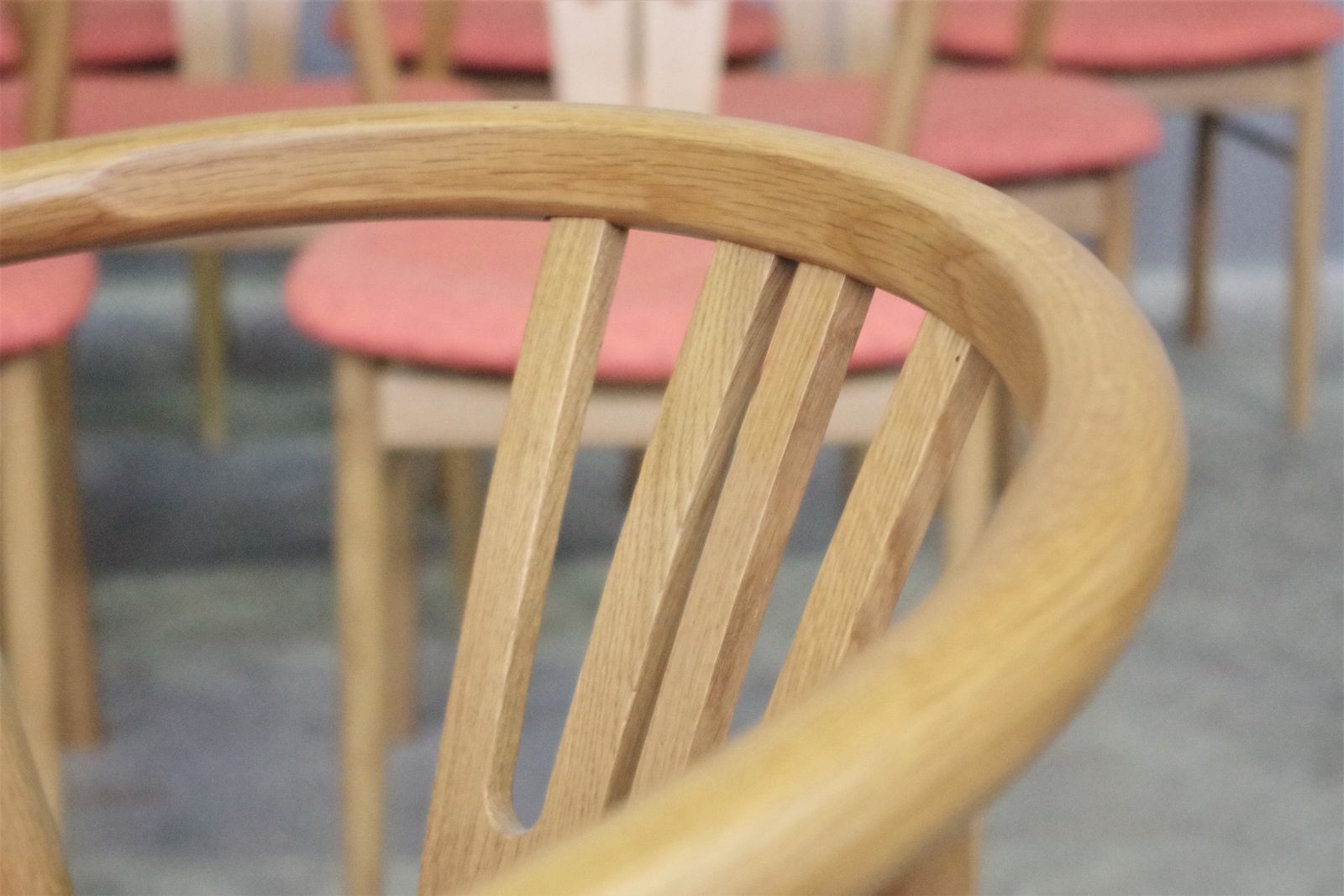 Set Of 11 New Modern Oak Chairs In Curved Wood photo Furniture