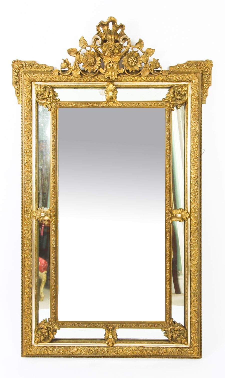 photo furniture Antique French Giltwood Overmantel Louis Revival  Mirror C1860 19th C  160x103cm