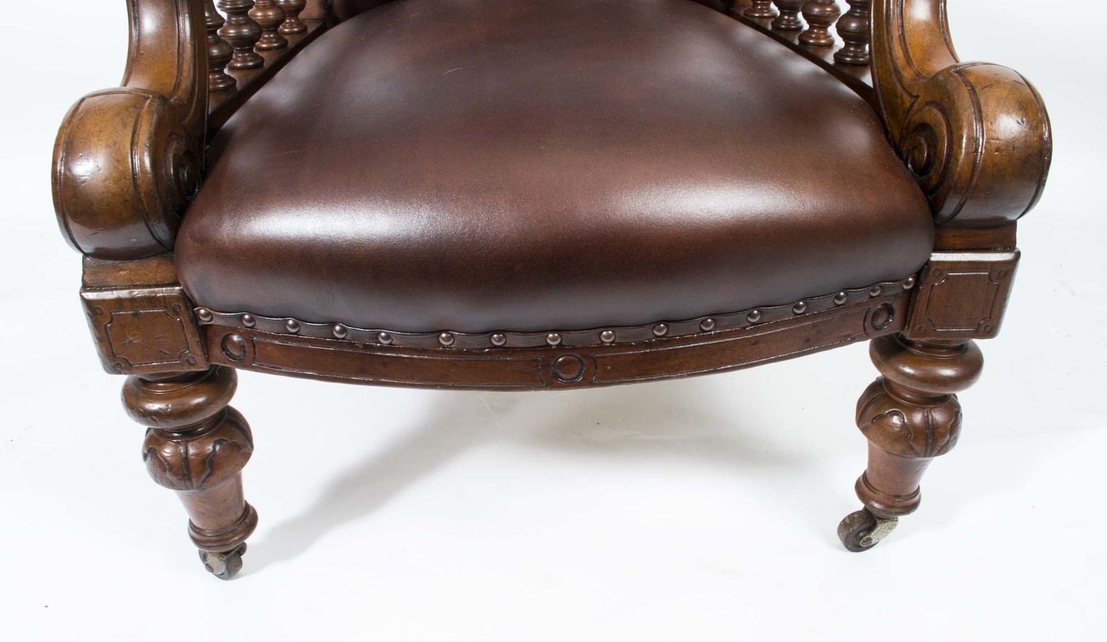 Pair English Victorian Leather Armchairs C.1880 photo buy
