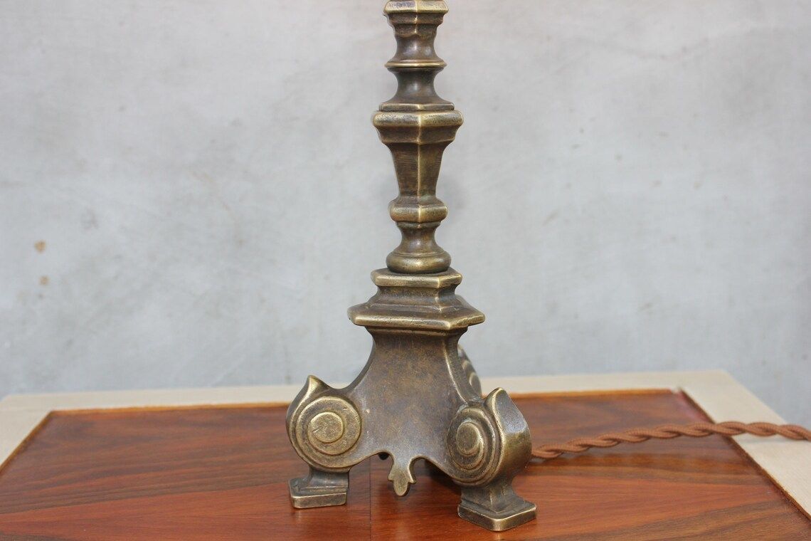 Vintage Brass Desk Lamp Reading Light Table Lamp Art Deco Library Lamp Banker Light photo buy