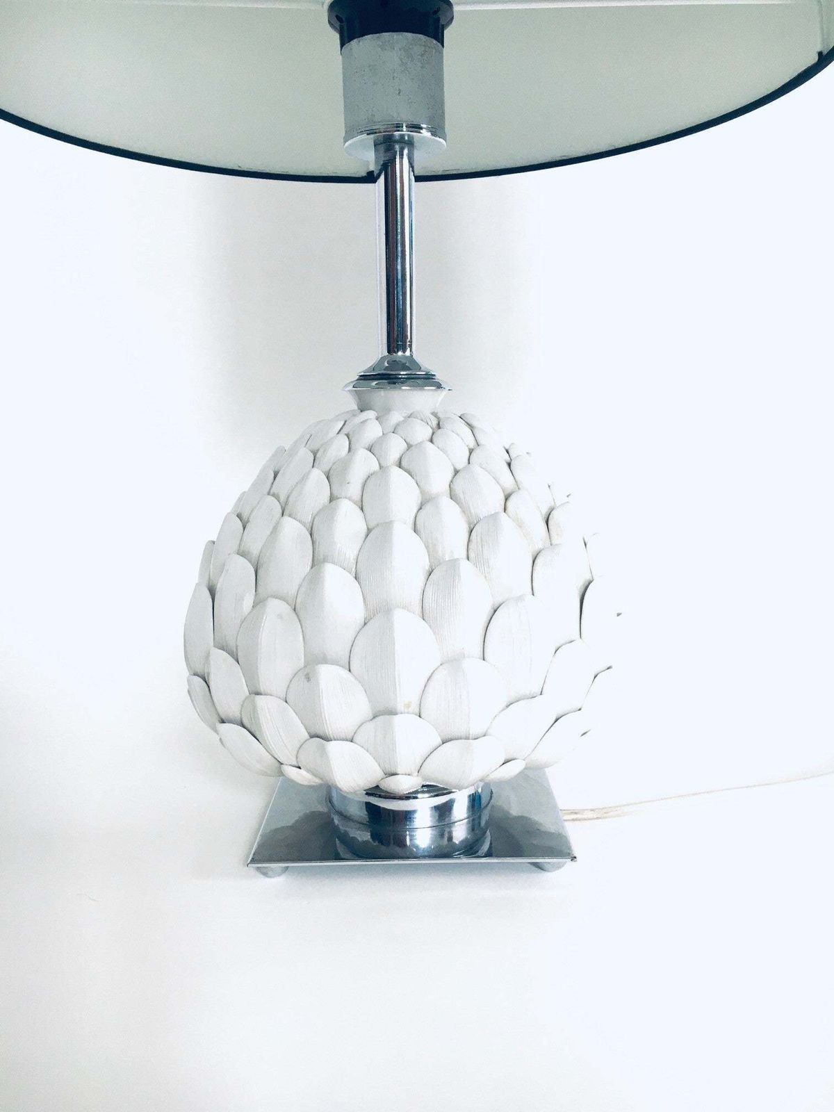 photo furniture Hollywood Regency Stijl Keramische Artisjok Tafellamp, Italië, Ca. Jaren 1970