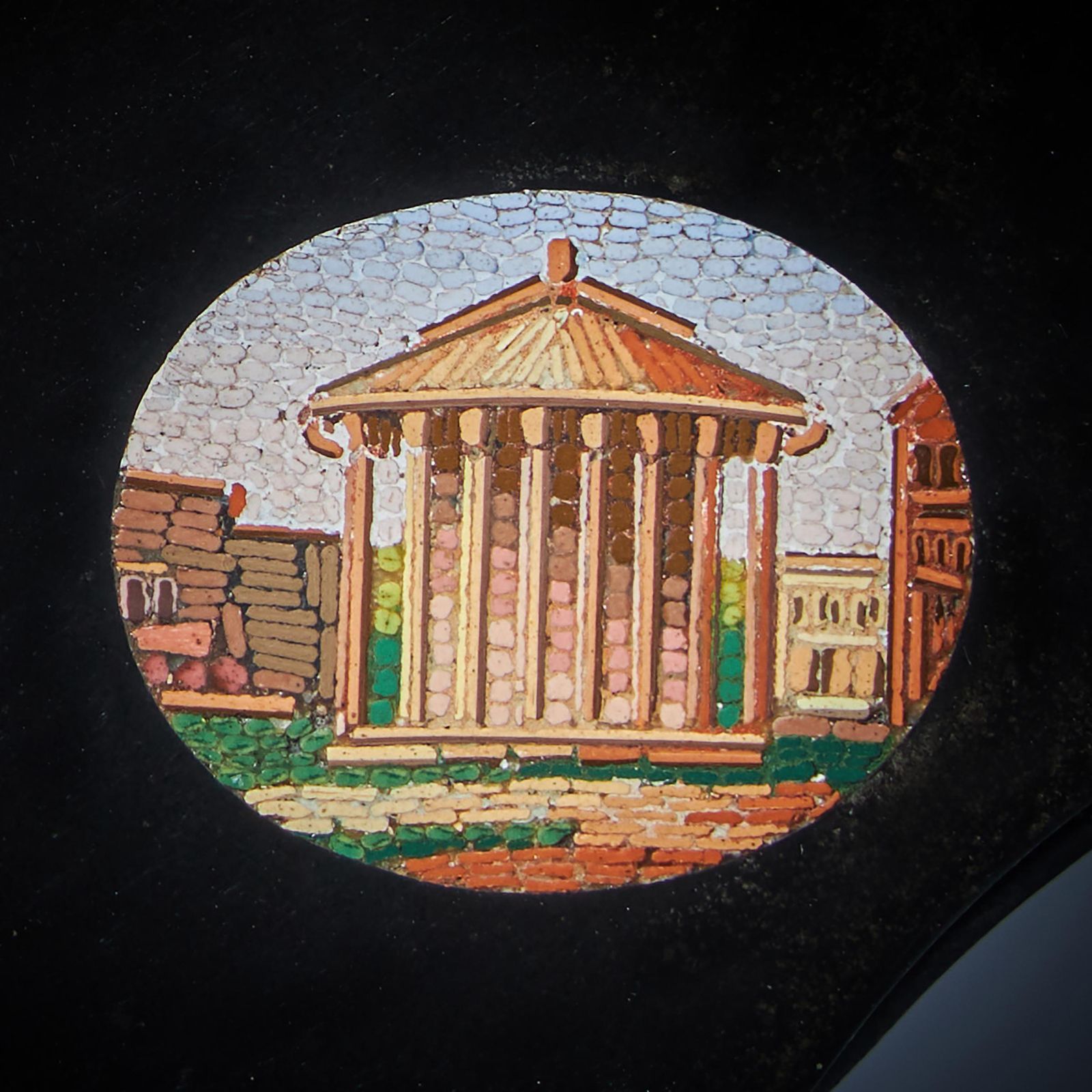 19th Century Grand Tour Micro Mosaic Tablet Depicting Italian Architecture photo for sale