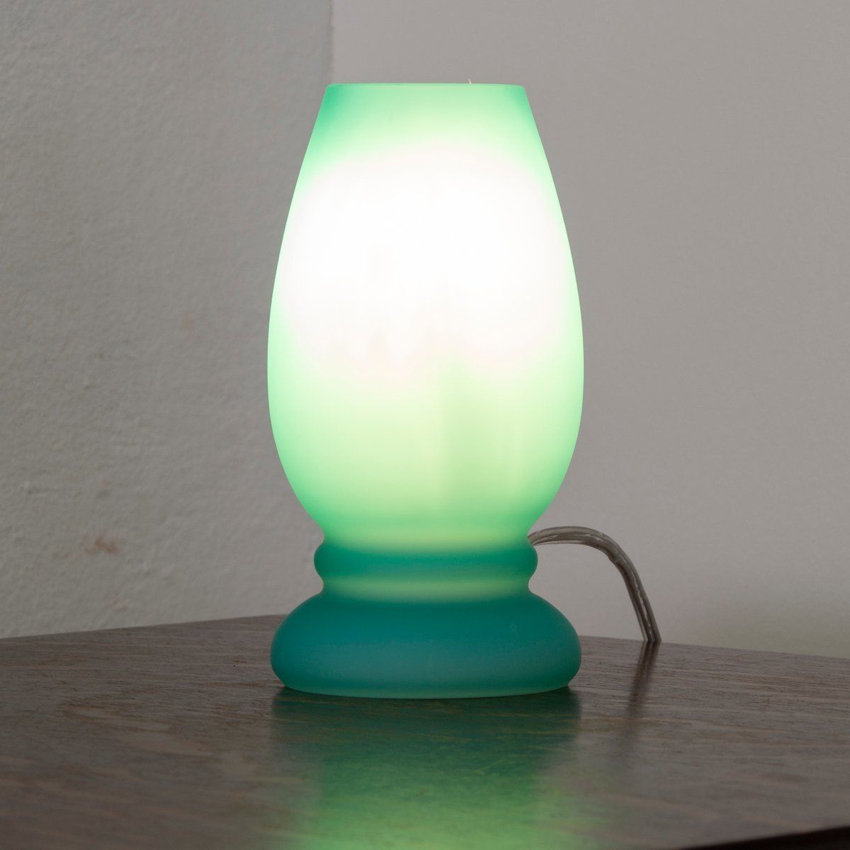 Italian Satin Murano Glass Mushroom Table Lamp From Giesse Milan photo Lighting