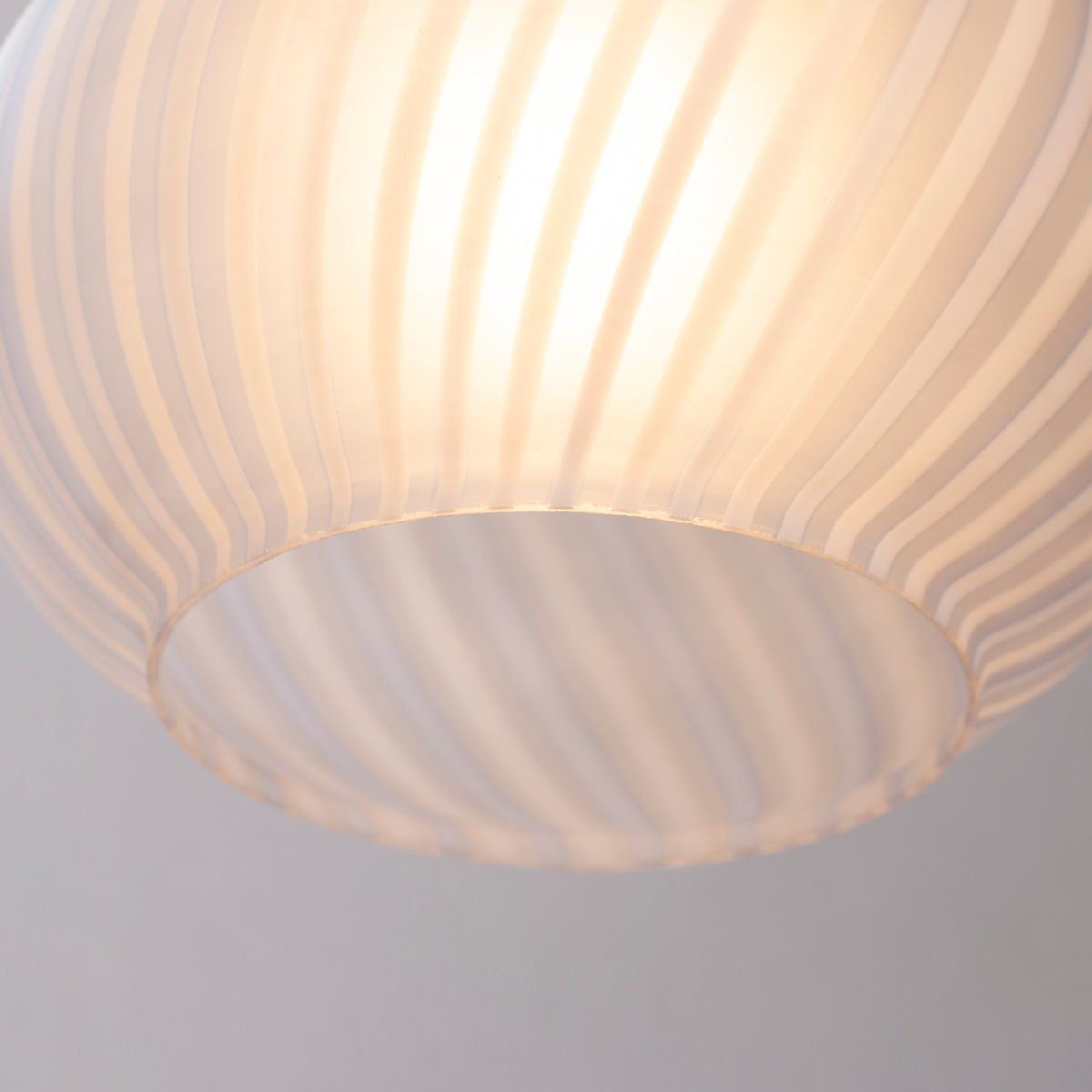Suspension Lamp In Frosted Glass With White And Turquoise Lines, Italy photo 381.0