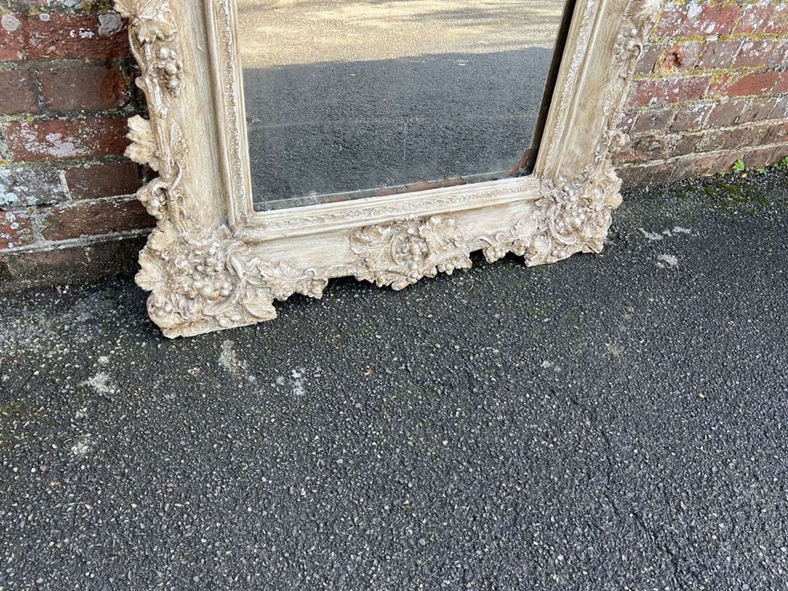 An Impressive Large Antique French 19th C Shaped Top Painted Mirror. photo 1995.0