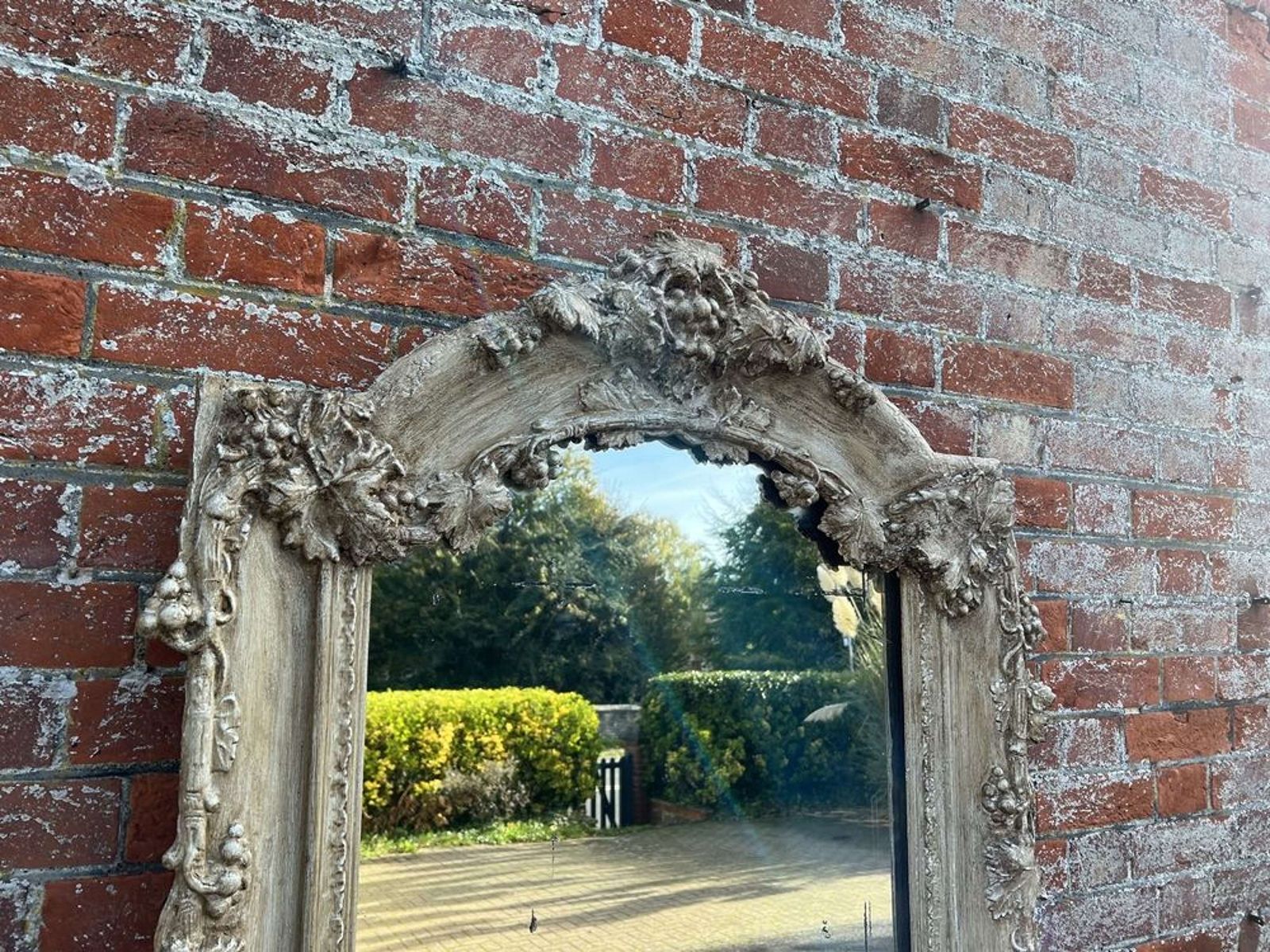 An Impressive Large Antique French 19th C Shaped Top Painted Mirror. photo vinterior