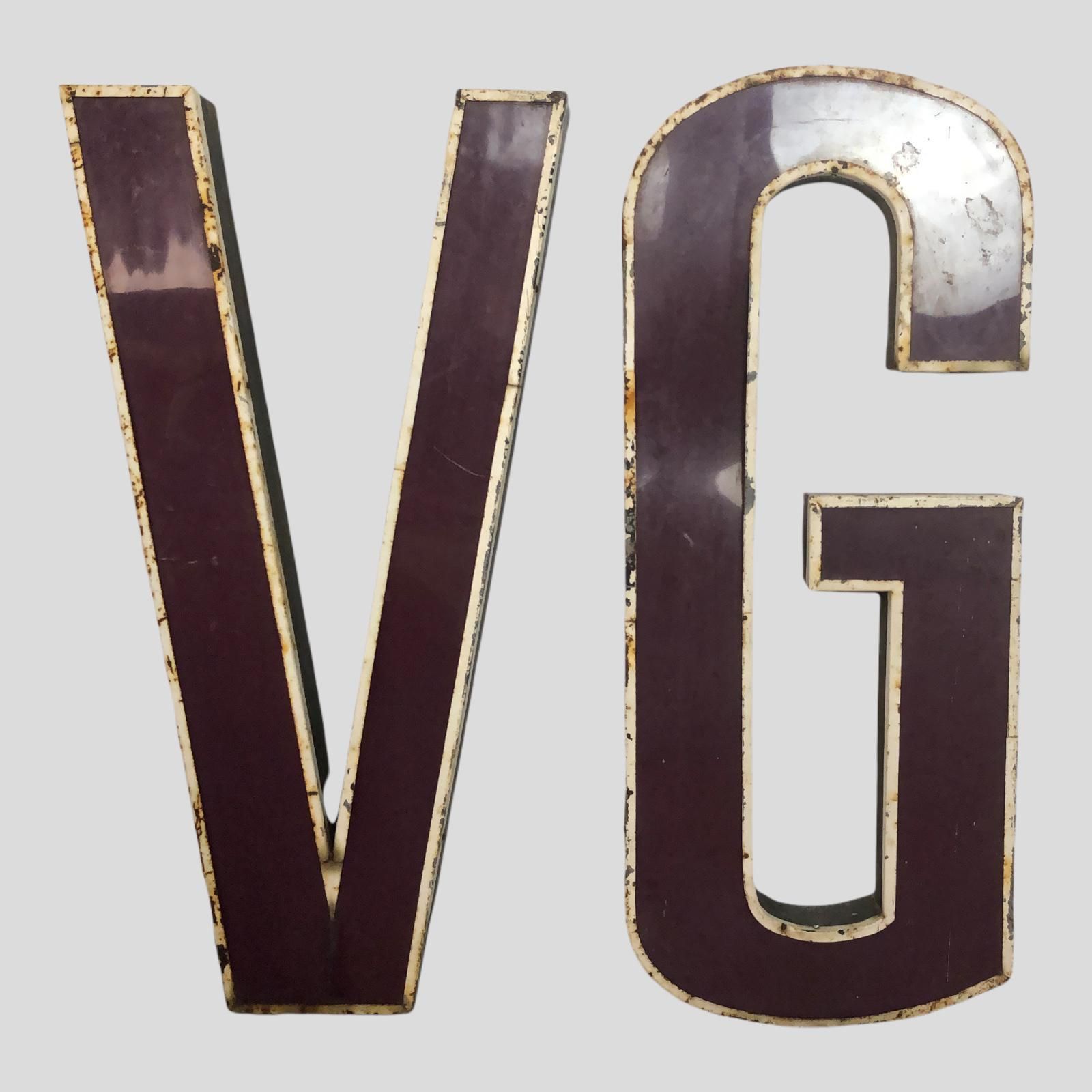 Super Large Reclaimed Neon Sign Letters V & G Industrial Salvage Distressed