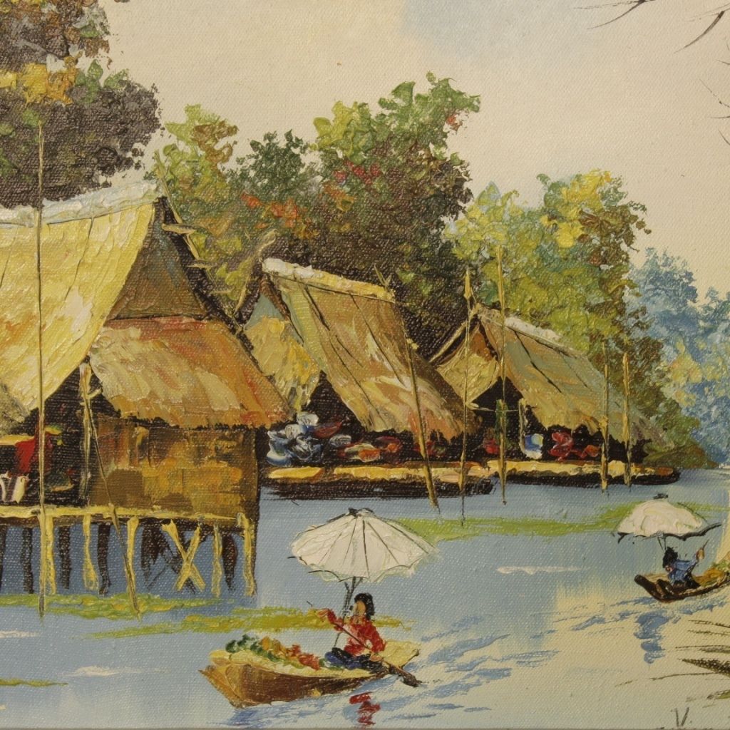 French Oriental Landscape Painting Oil On Canvas photo Art