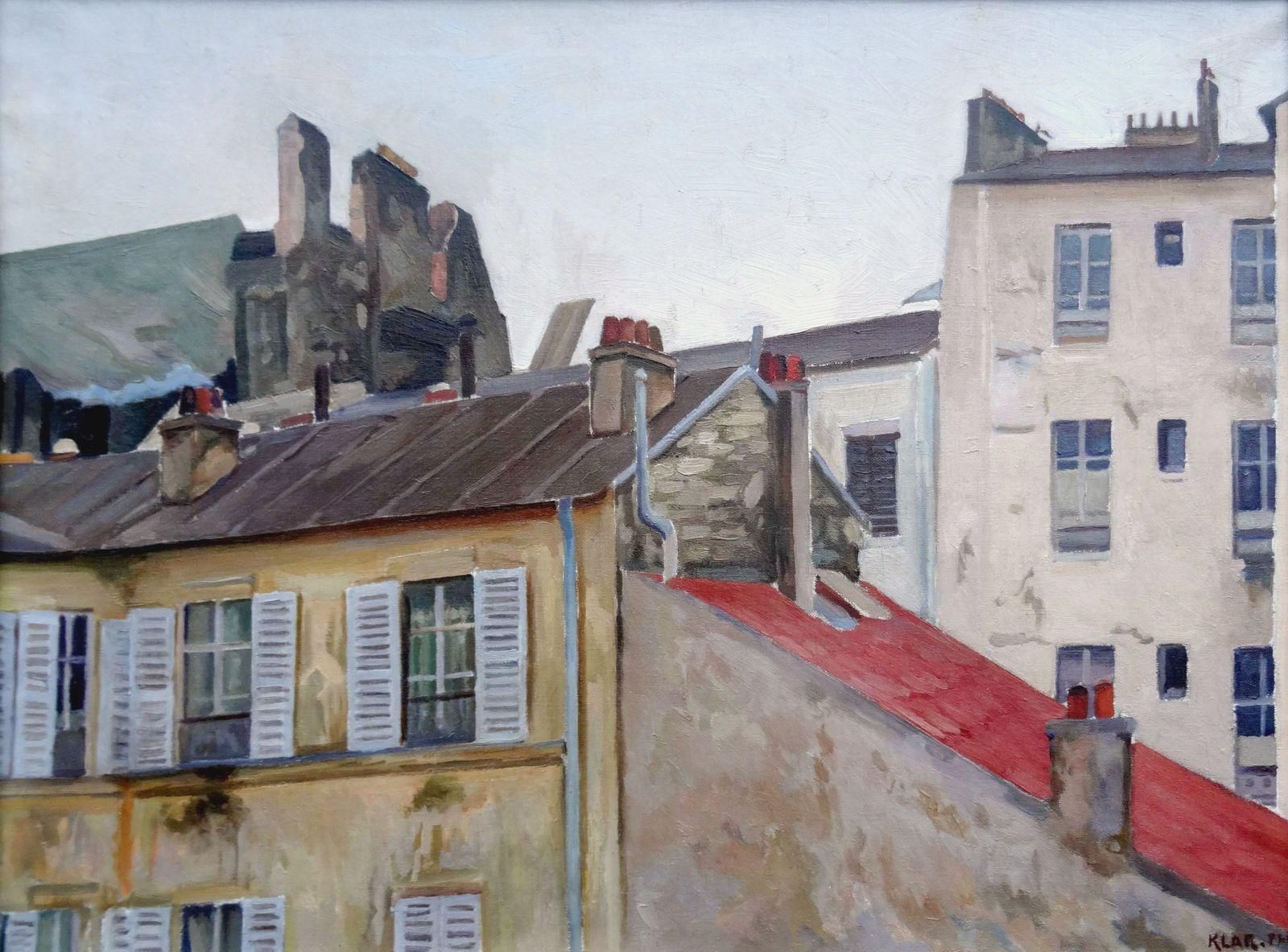 Artur Klar Paris Roofs 1930s Oil On Canvas