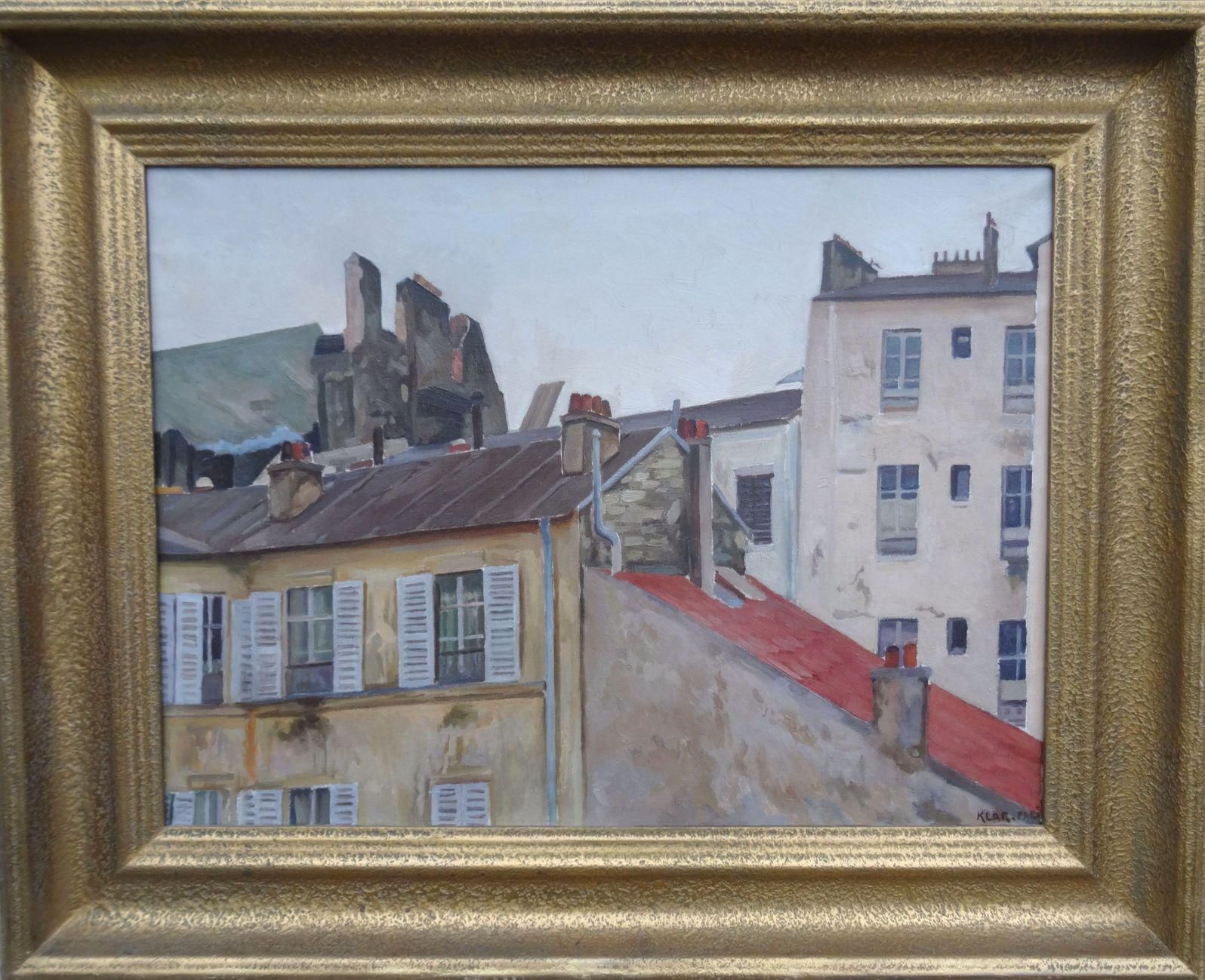 Artur Klar Paris Roofs 1930s Oil On Canvas photo Art