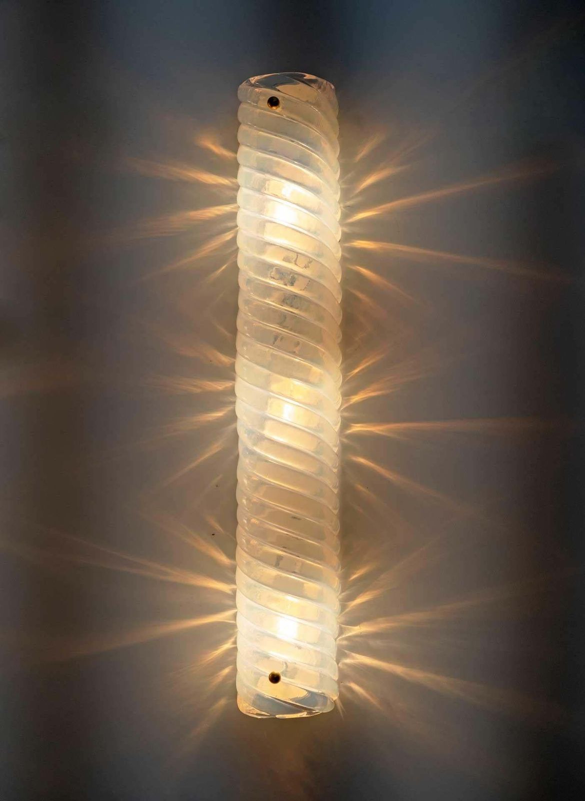 Eight Of Modern Italian Murano Glass Iridescent Milk Wall Sconces, 80s photo vinterior