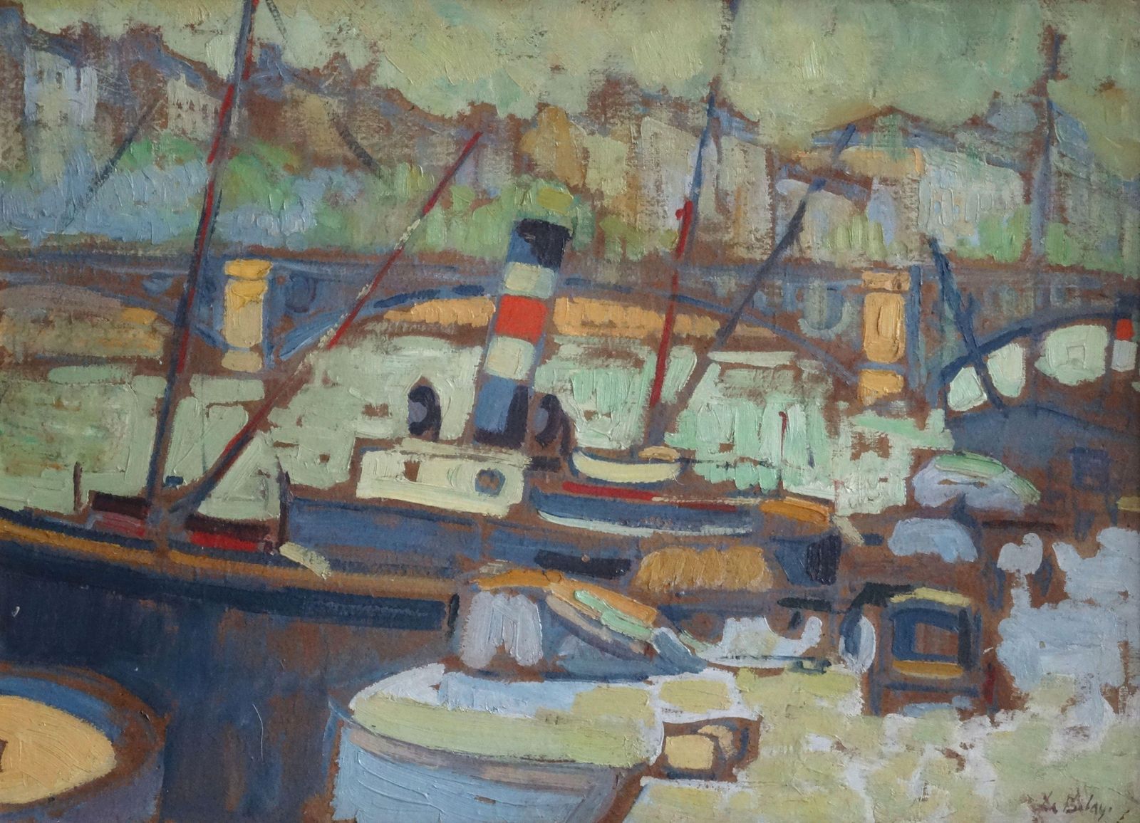 Paris, Seine 1918/19 Oil On Cardboard
