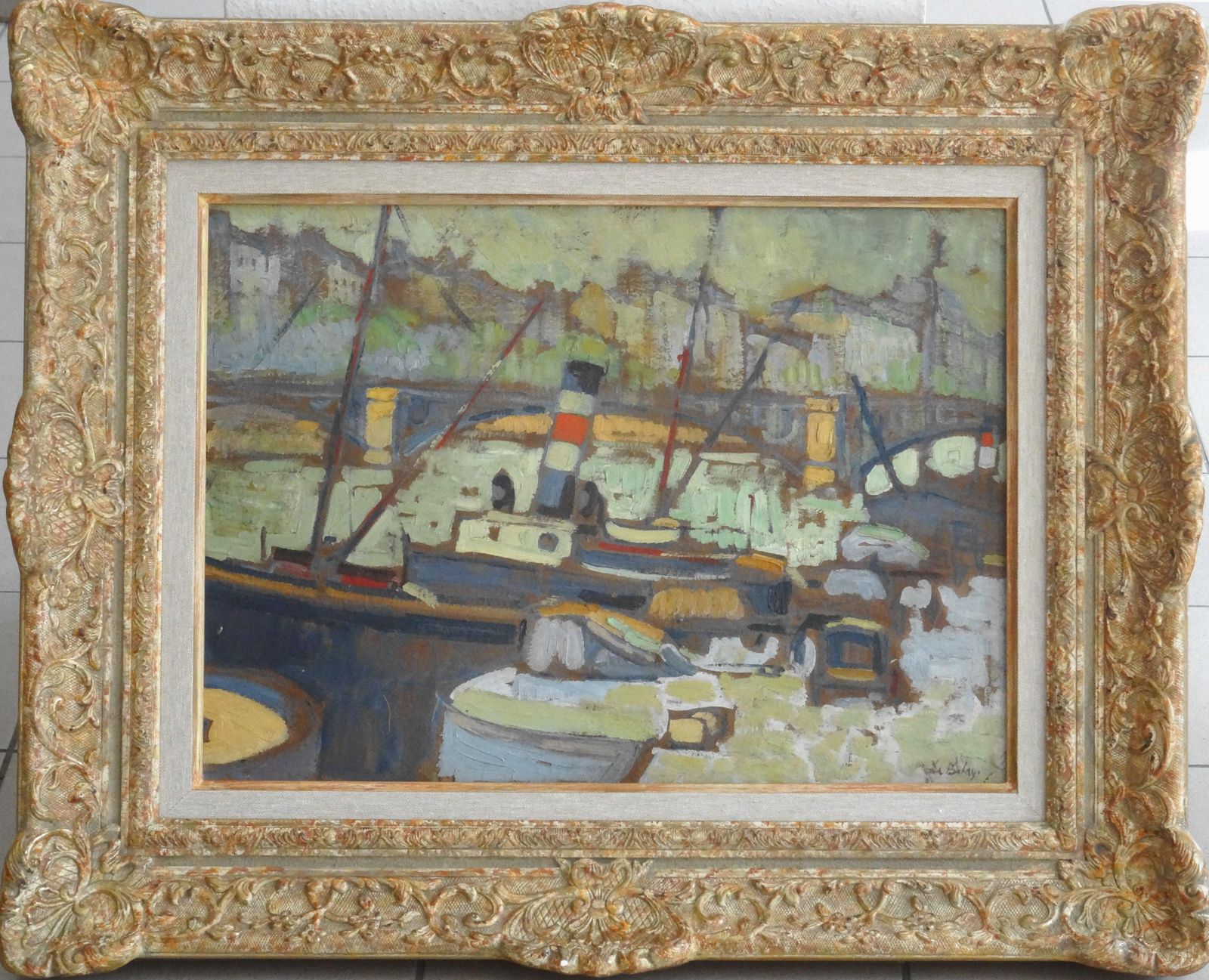 Paris, Seine 1918/19 Oil On Cardboard photo furniture