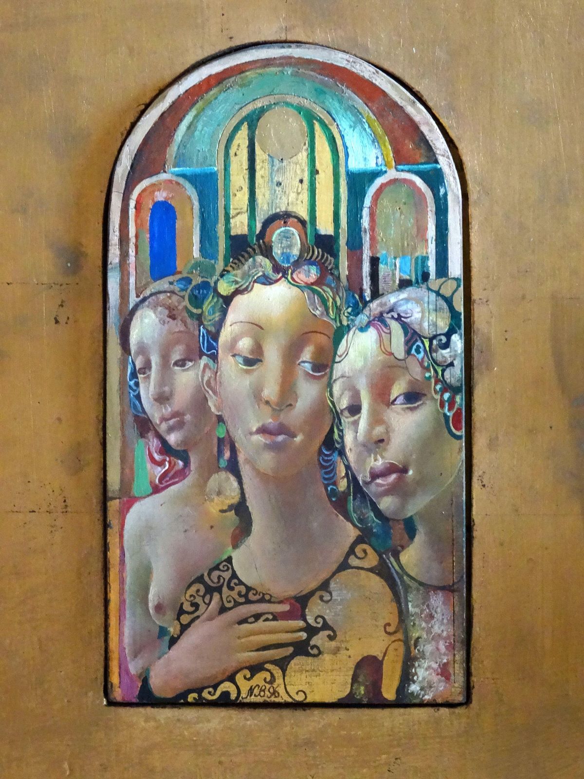 Three Graces 1996 Oil On Wood, 1990s