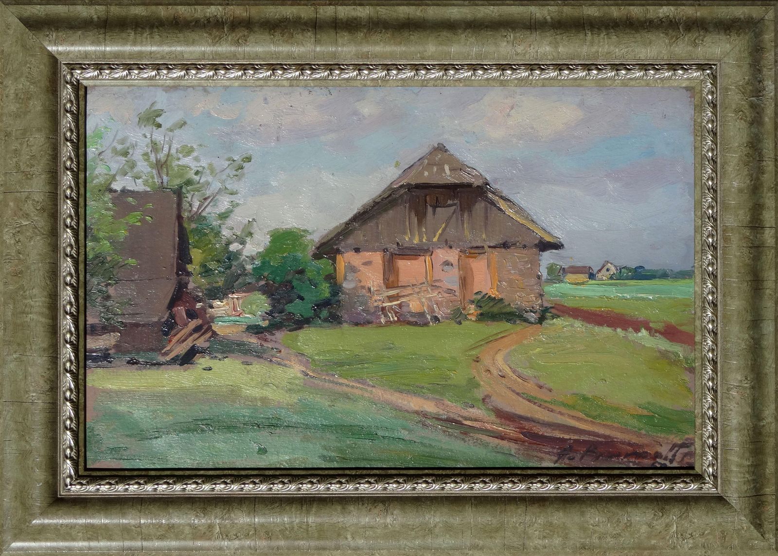 Rural Life 1970s Cardboard Oil photo for sale