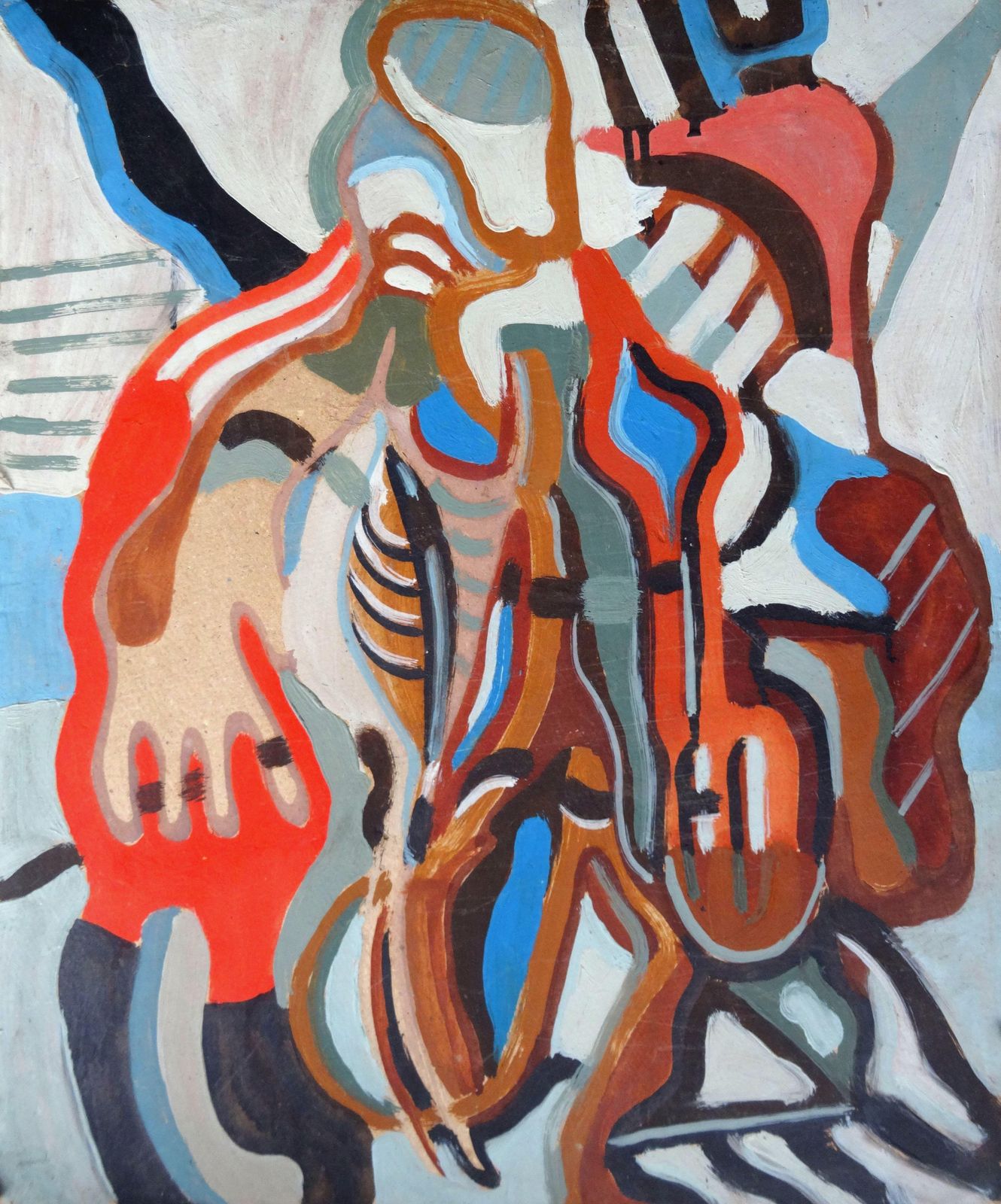Vladimir Glushenkov Two. 1990. Cardboard, Tempera