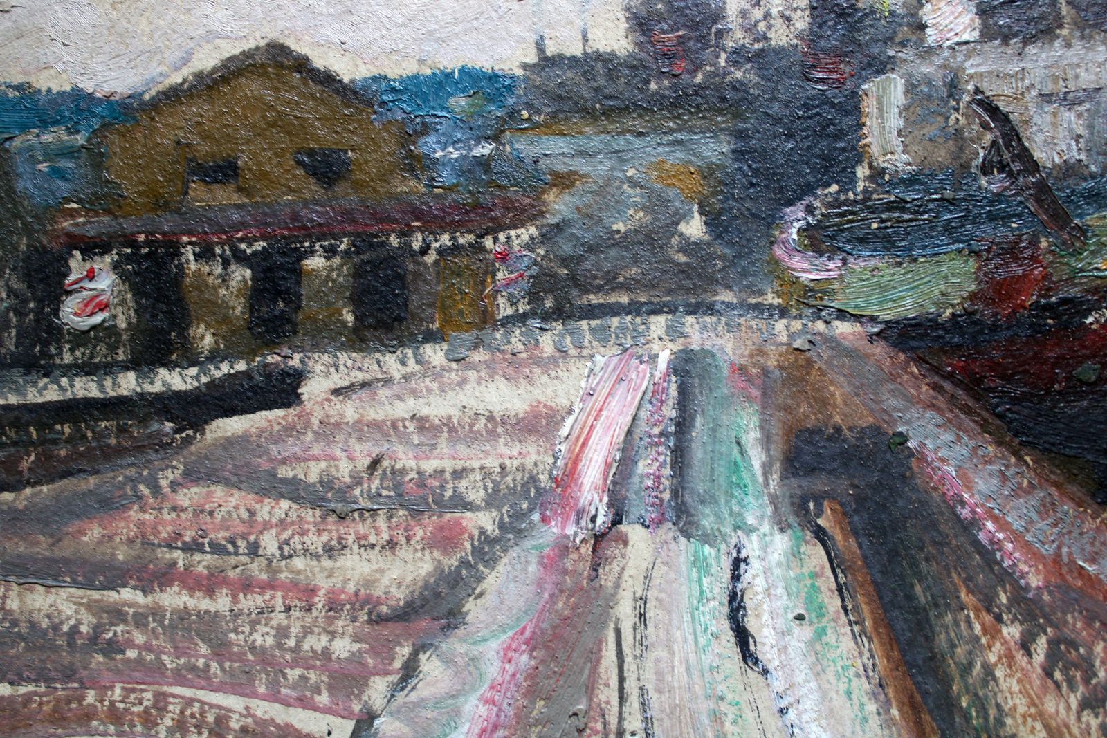 Nikolajs Breikss At The Port. 1966, Oil On Cardboard photo furniture