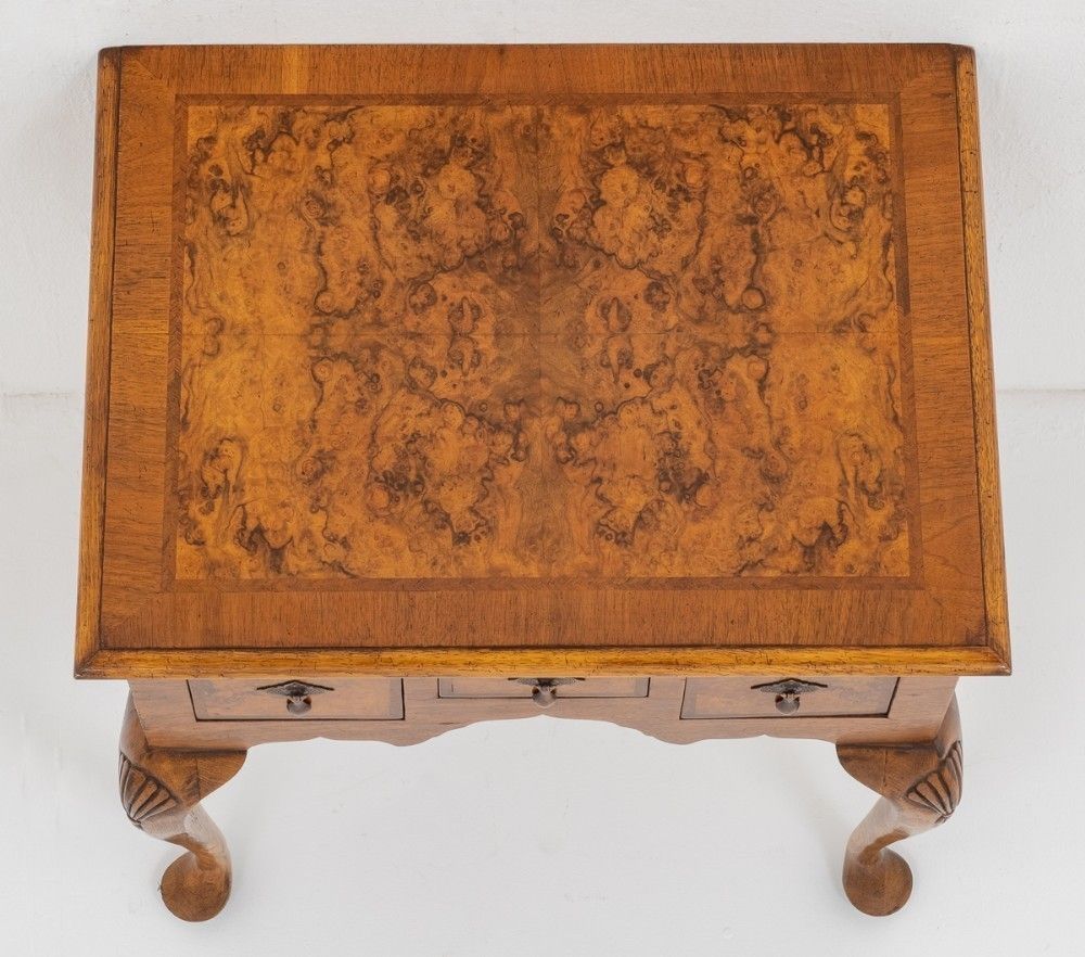 Walnut Queen Anne Style Lowboy Chest photo vintage