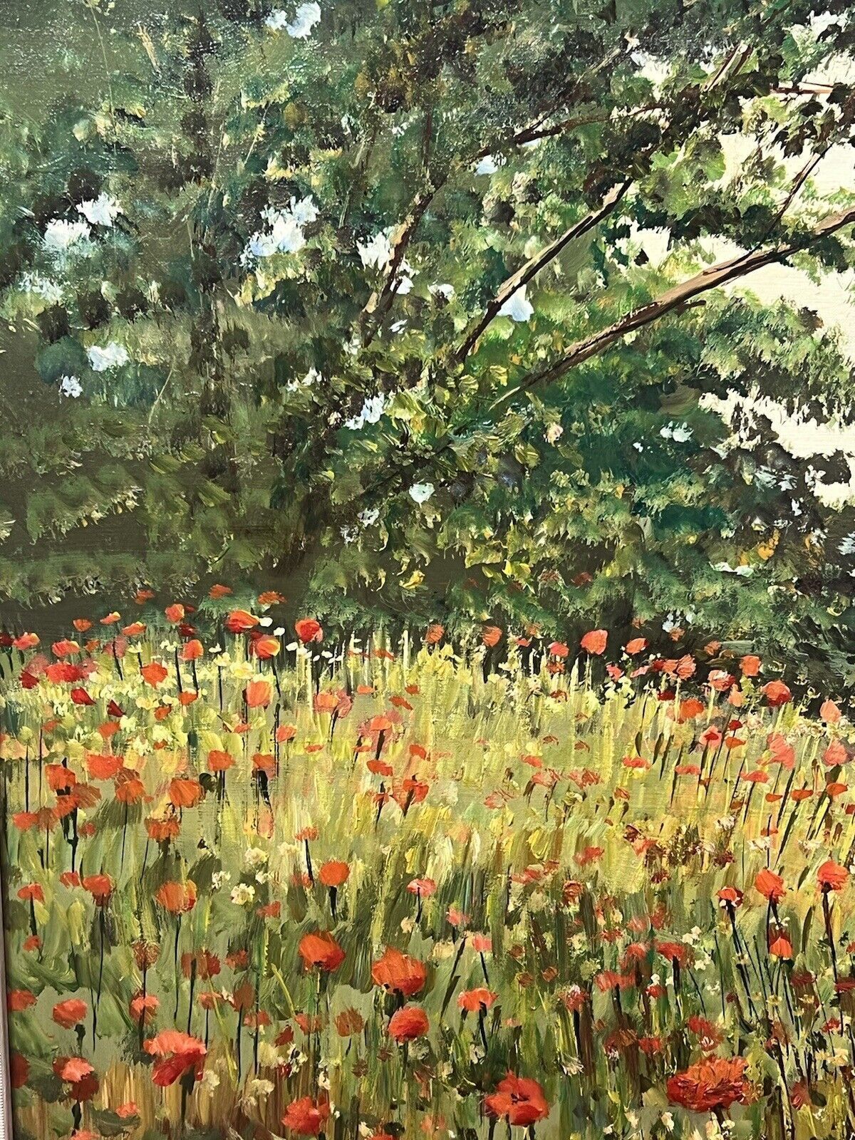 Field Of Poppies After Claude Monet Impressionistic Oil Painting Signed photo 575.0