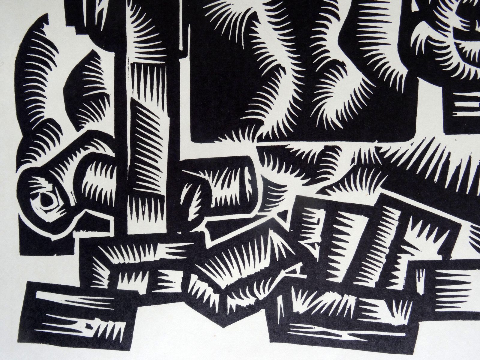 Dainis Rozkalns July 7, 1918. Riflemen. 1972, Linocut. photo 862.0