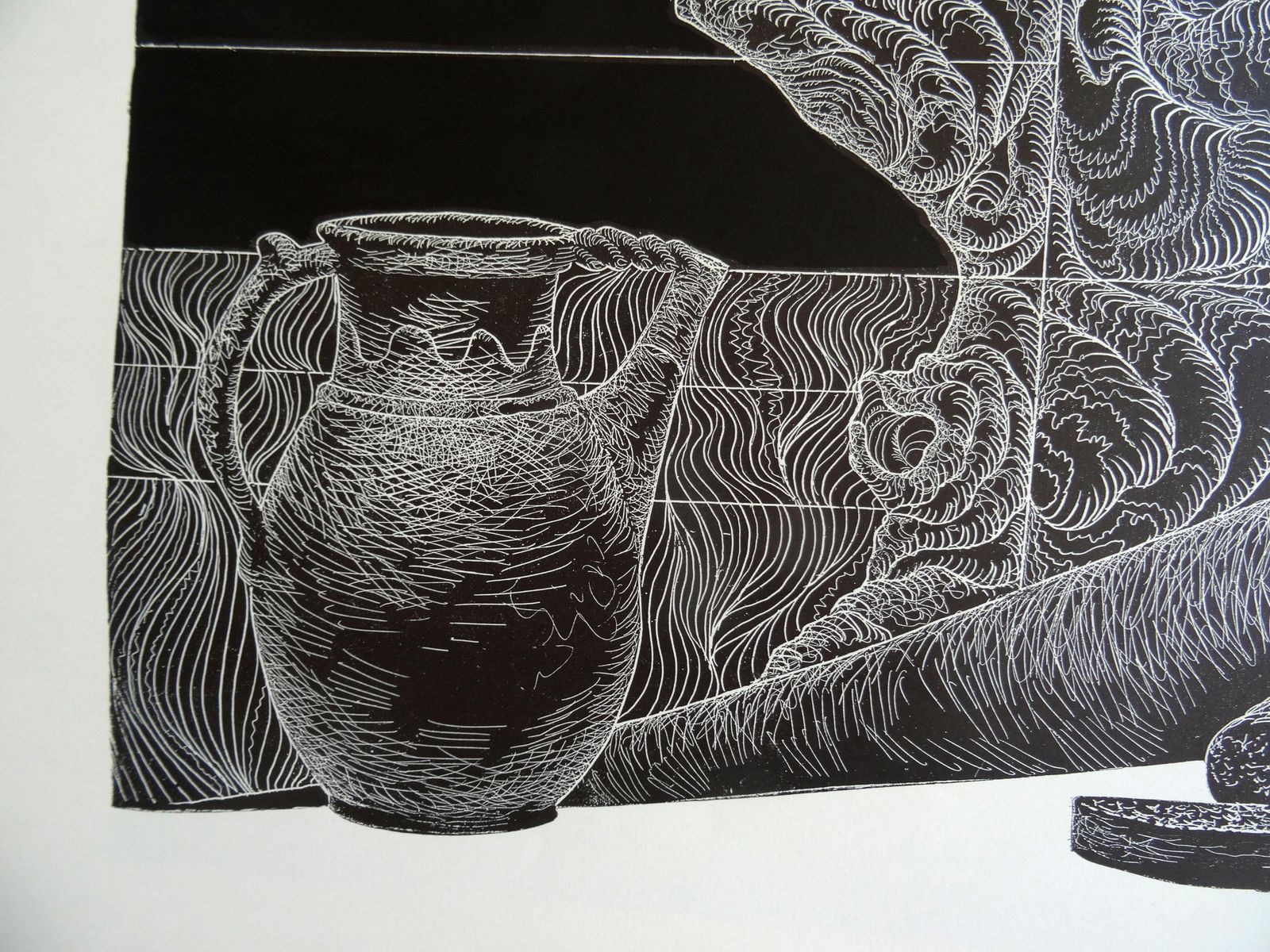Dainis Rozkalns Rye Bread. 1980, Paper, Linocut. photo furniture