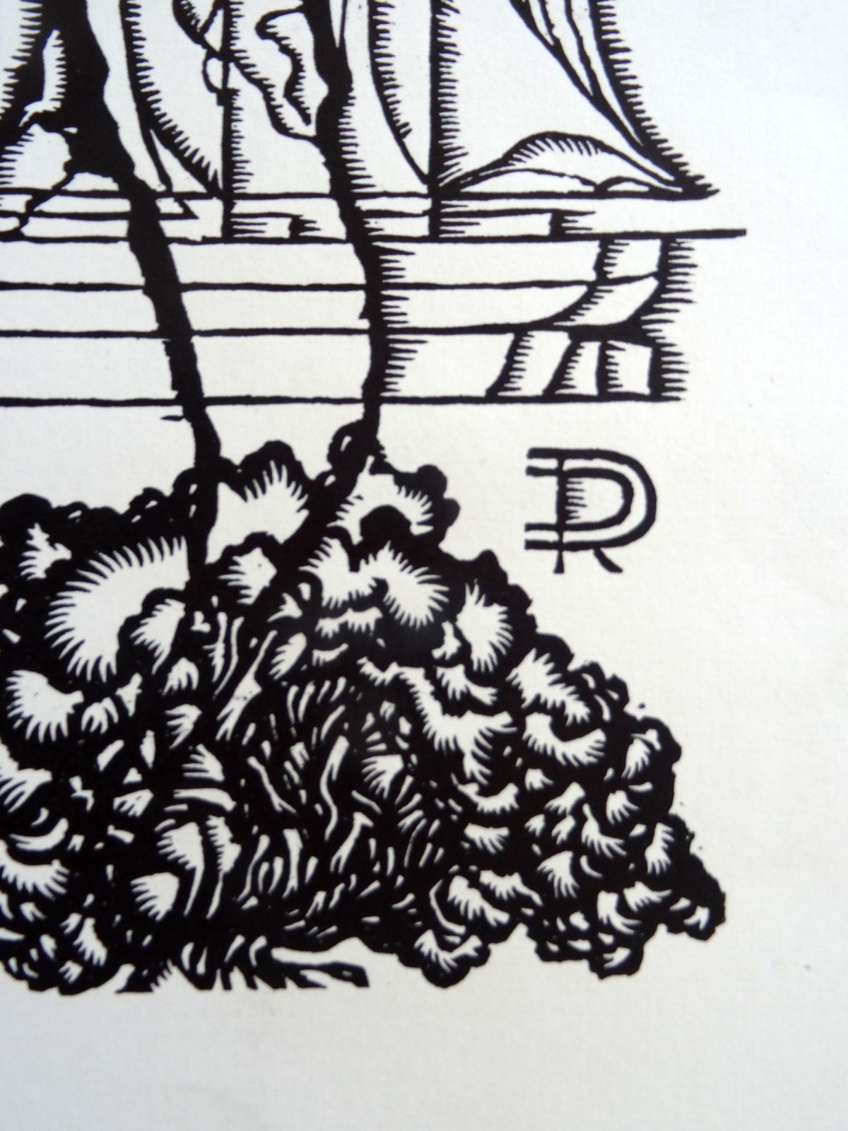 Dainis Rozkalns Pine Tree. 1978, Paper, Linocut, Print photo furniture