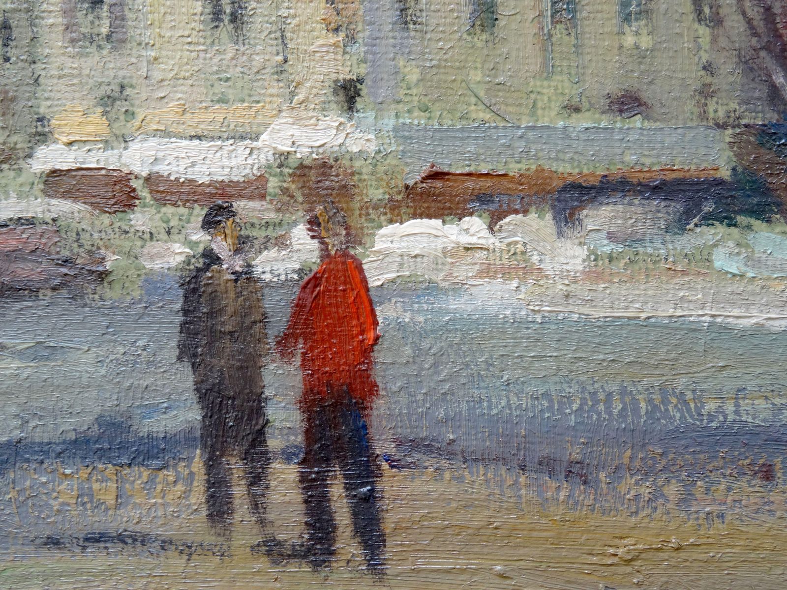 Constantine Kluge Saint Germain Des Prés Under The Snow. Oil On Canvas photo furniture
