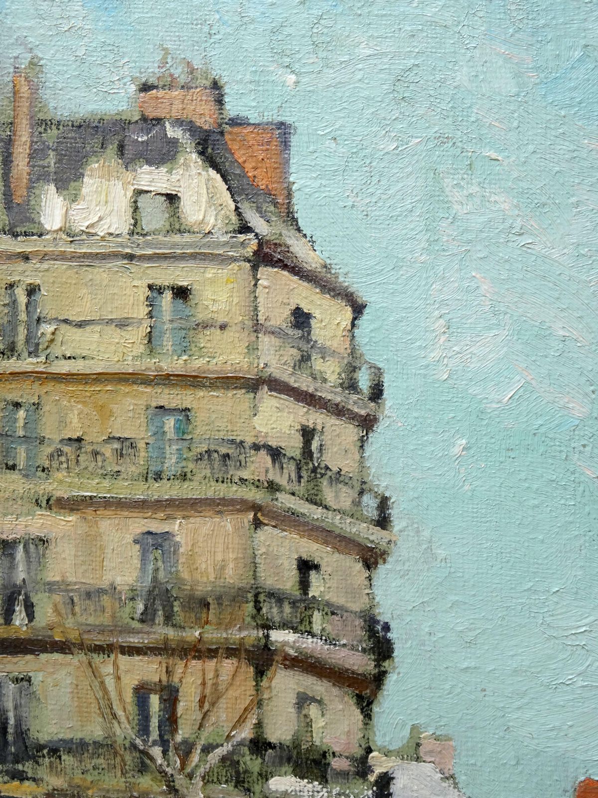 Constantine Kluge Saint Germain Des Prés Under The Snow. Oil On Canvas photo Art
