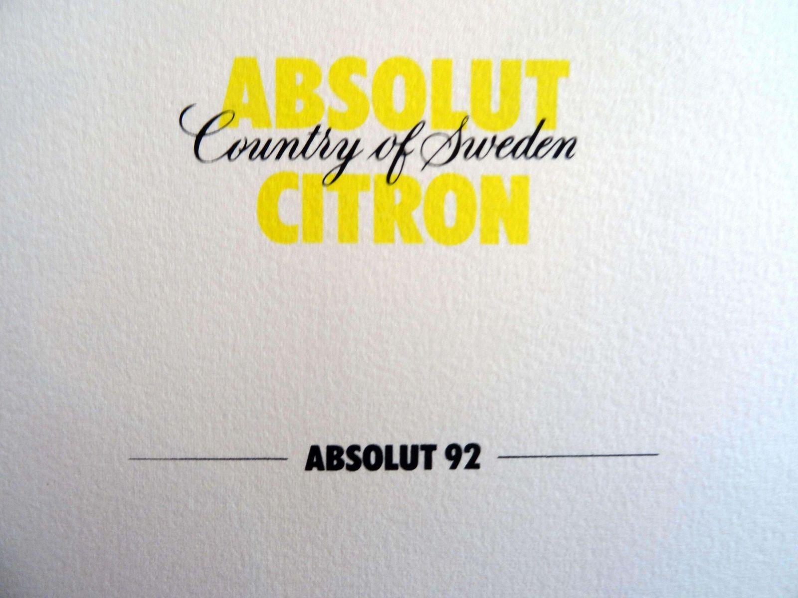 Alain Rothstein Absolut. 1991, 25/200, Paper, Silkscreen Printing photo Art
