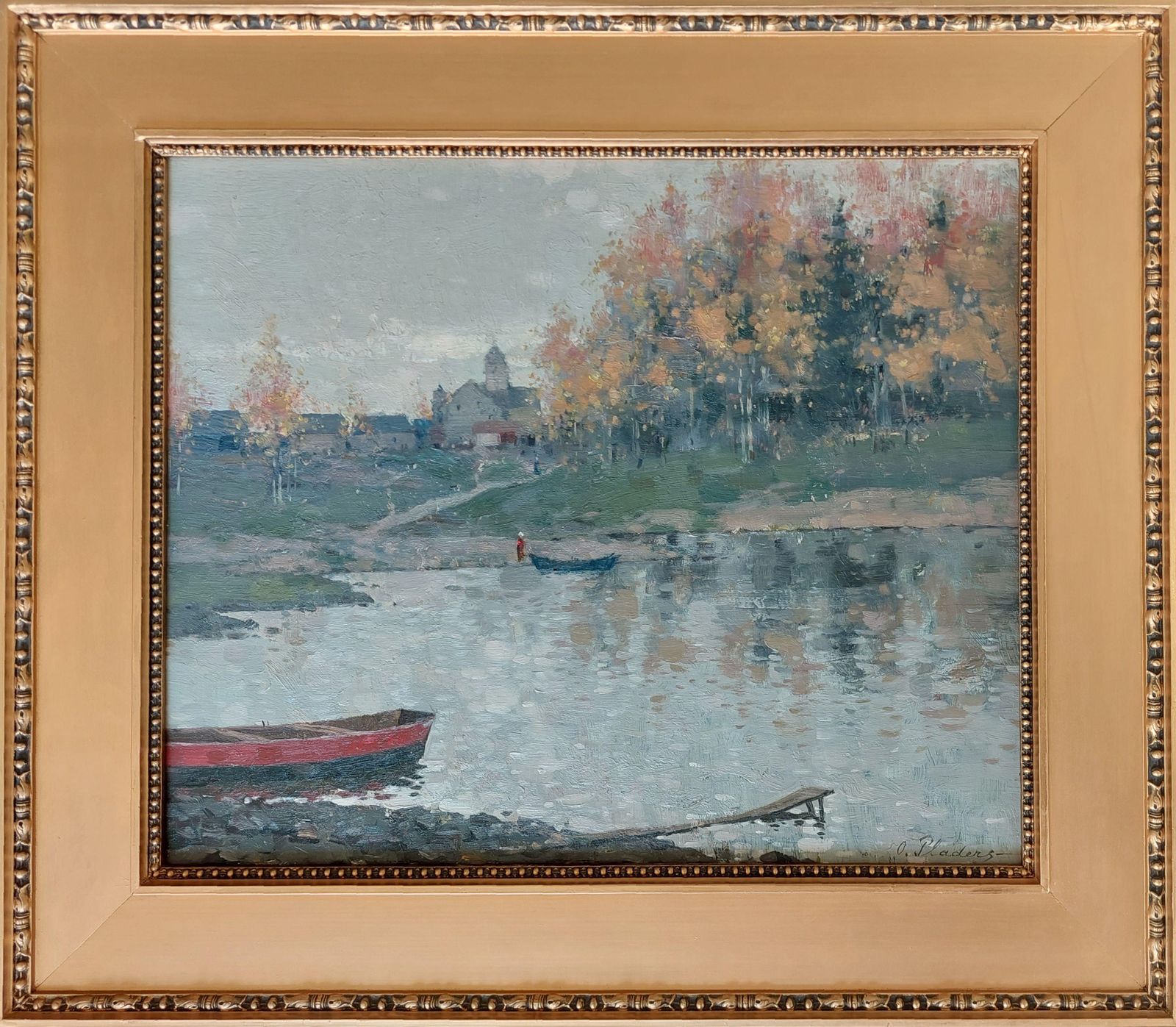 Oto Plader Autumn At The Lake, Plywood, Oil photo furniture