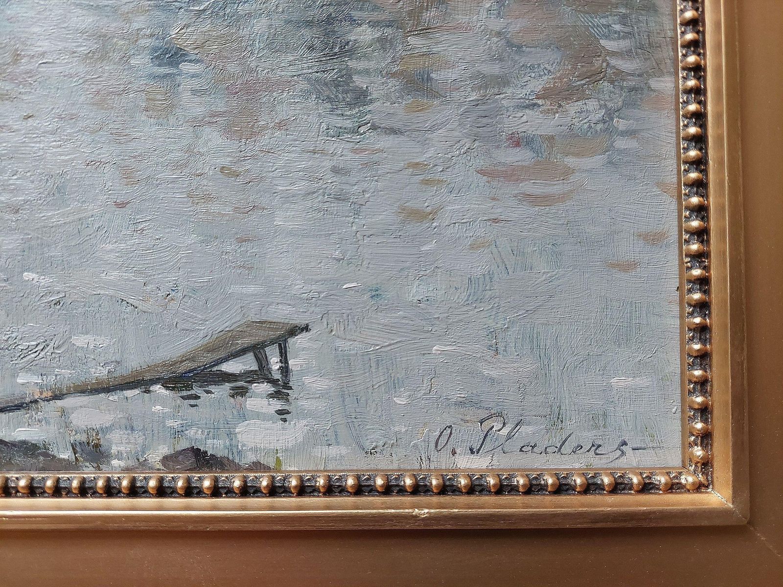 Oto Plader Autumn At The Lake, Plywood, Oil photo 2801.0