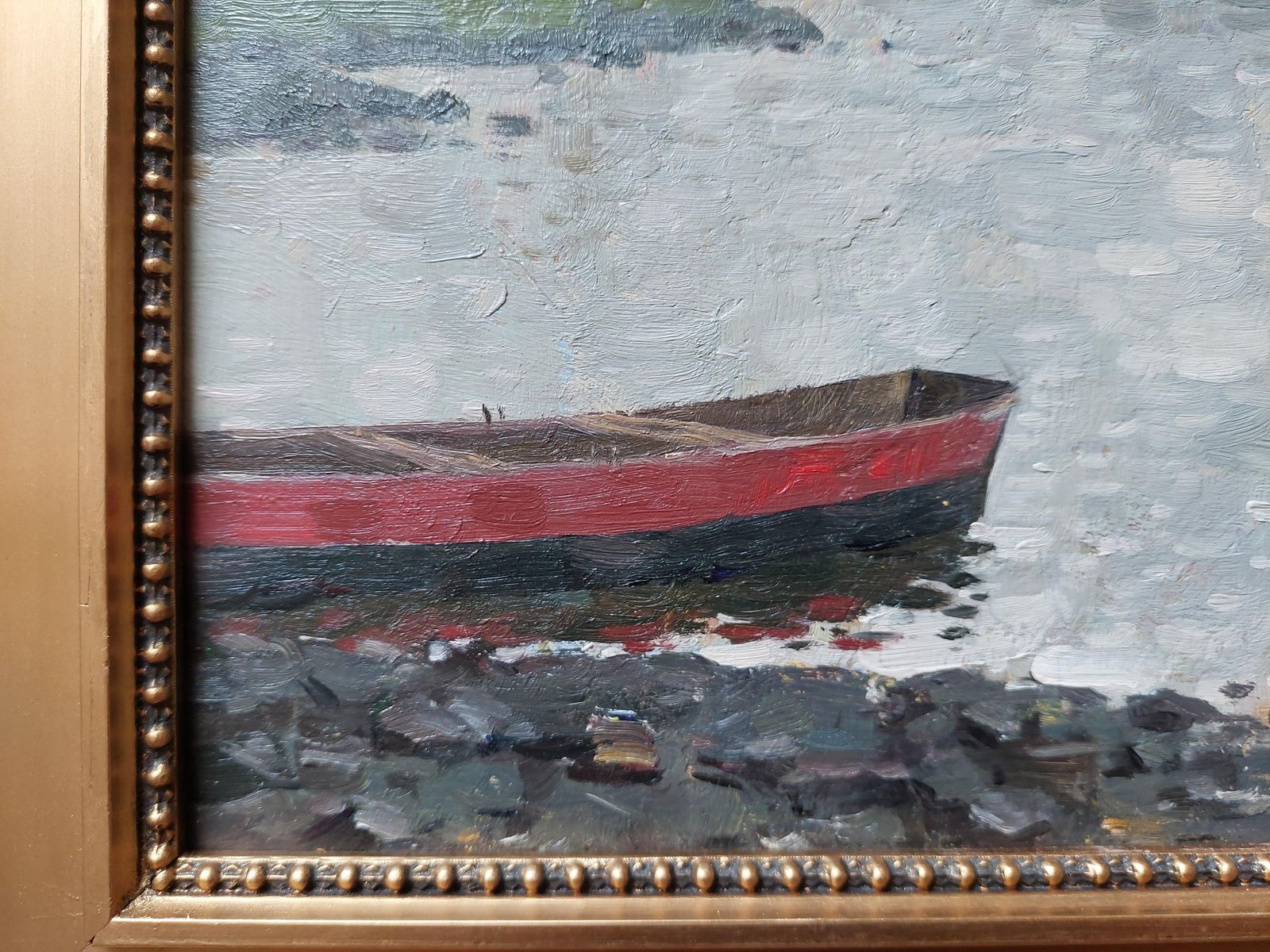 Oto Plader Autumn At The Lake, Plywood, Oil photo vinterior