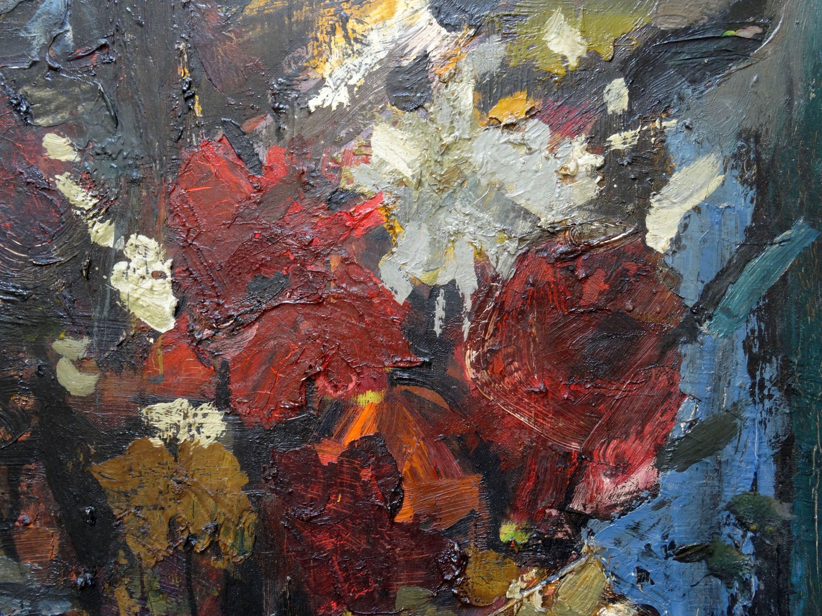 Fridrihs Milts Flowers In A Vase, Oil On Canvas On Cardboard photo Art