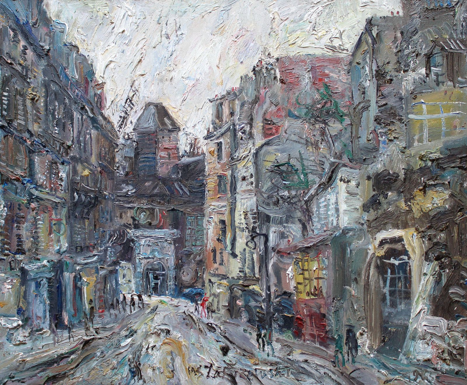 Zakrzewski Wlodzimierz Paris, Montmartre, Rue Lepic. 1965, Oil On Canvas