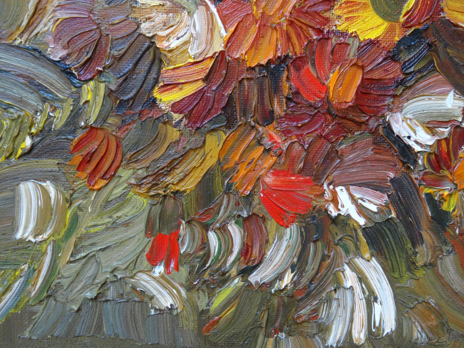 Inta Celmina Bouquet Of Flowers In A Vase Oil On Cardboard photo vinterior