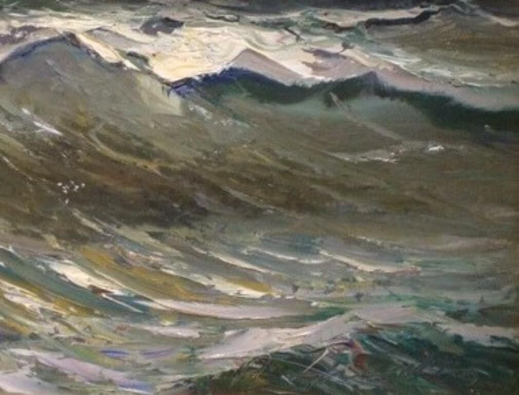 Aleksandrs Zviedris The Sea. 1983. Oil On Cardboard photo Art