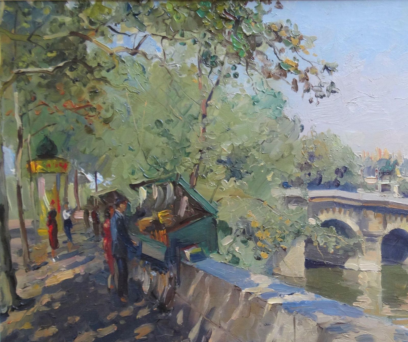 Constantine Kluge On The Bank Of Seine, 1940. Oil On Canvas photo furniture