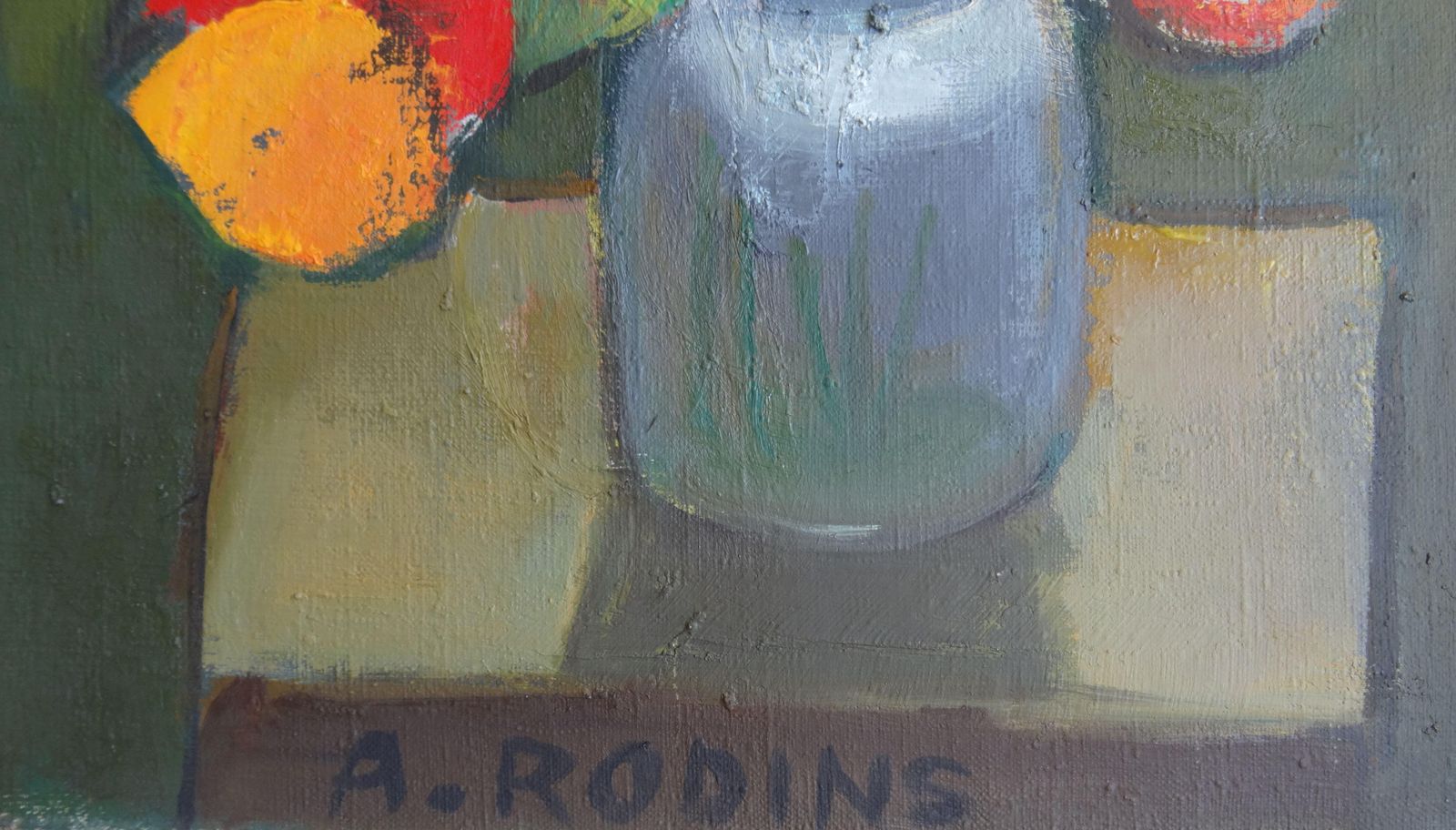 Aleksandr Rodin Seven Tulips. Oil On Canvas 1979 photo furniture