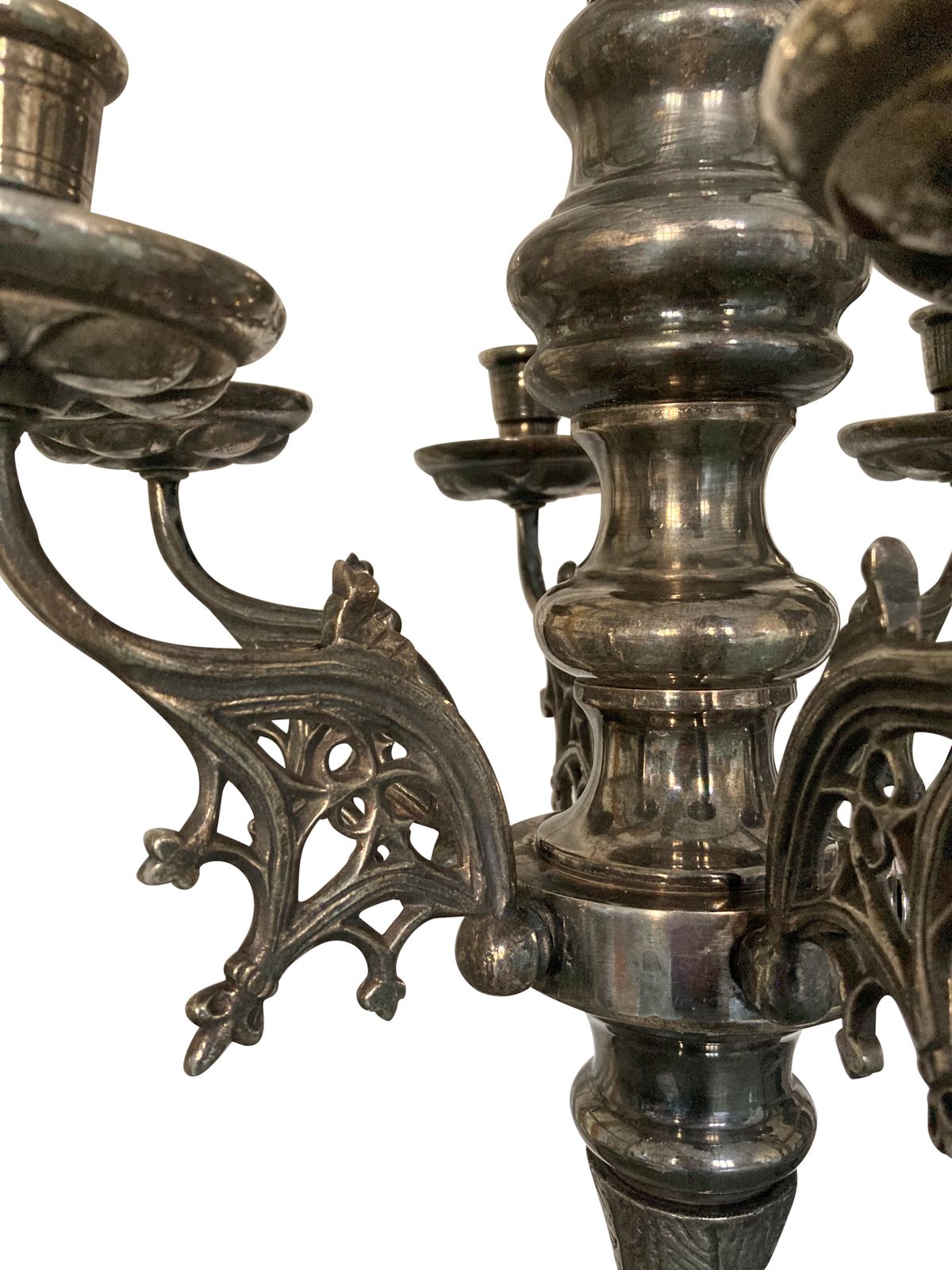 A Flemish Gothic Silver Plated Chandelier photo Lighting