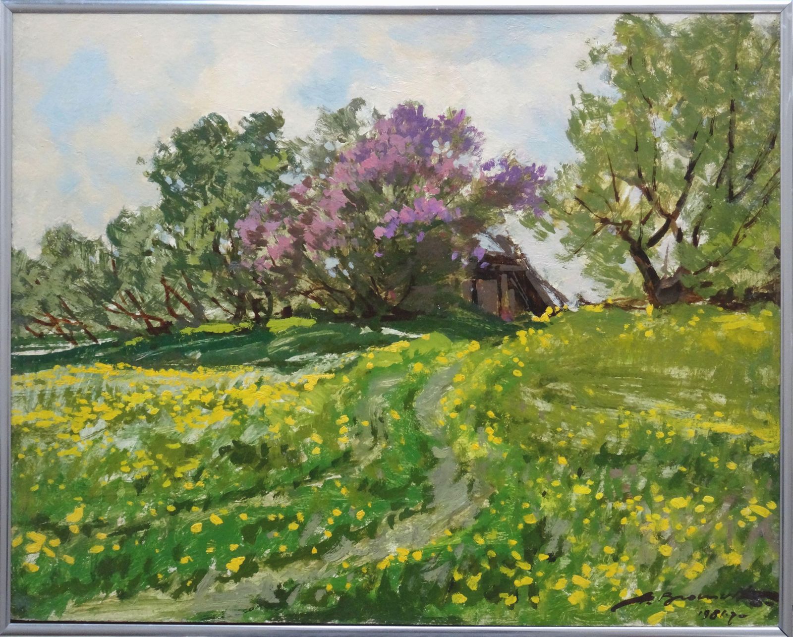 Alfejs Bromults Dandelions Are Blooming. 1981. Oil On Cardboard photo furniture