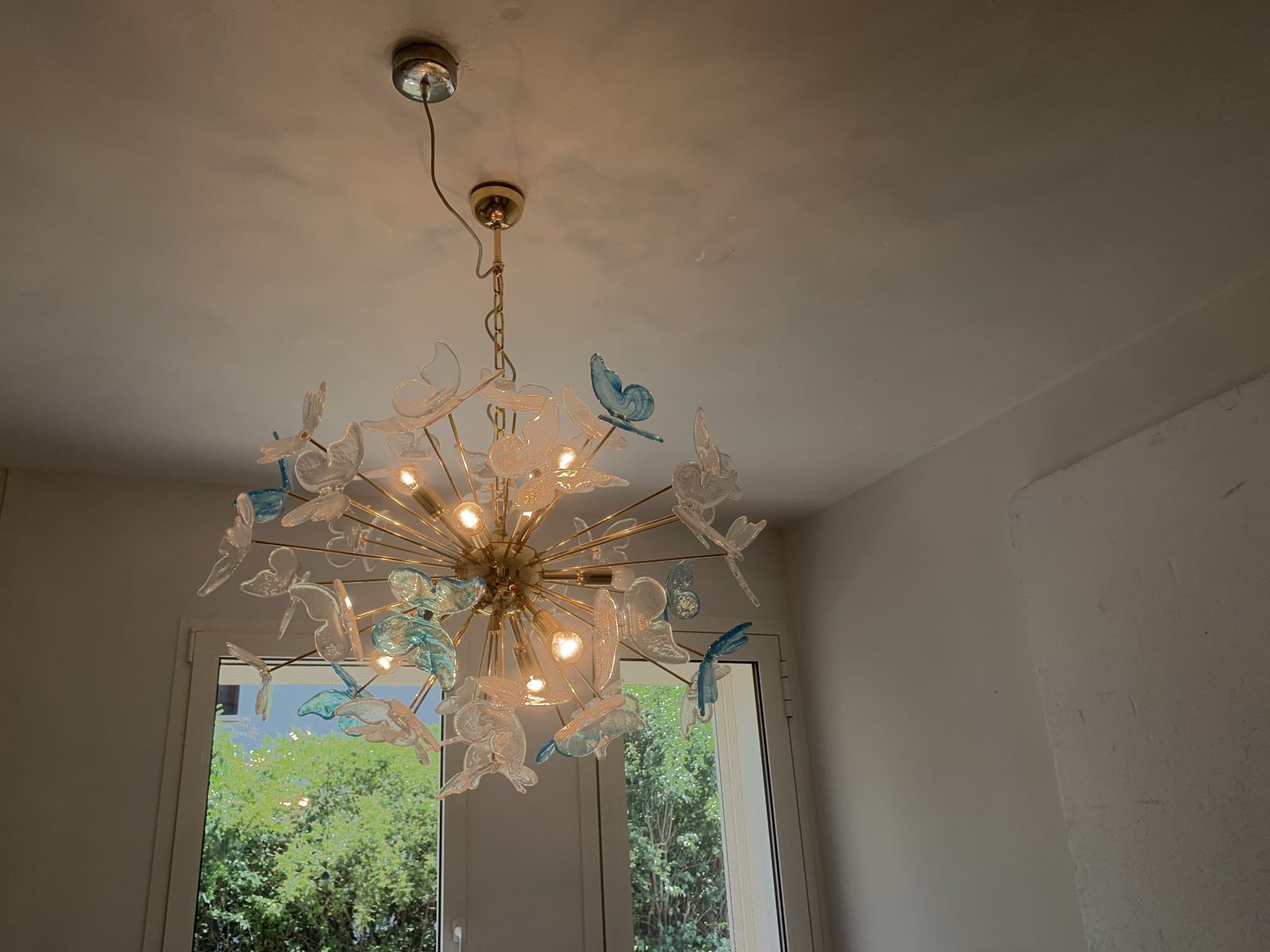 Butterfly Chandelier Sputnik Murano Glass Italian Handmade photo for sale