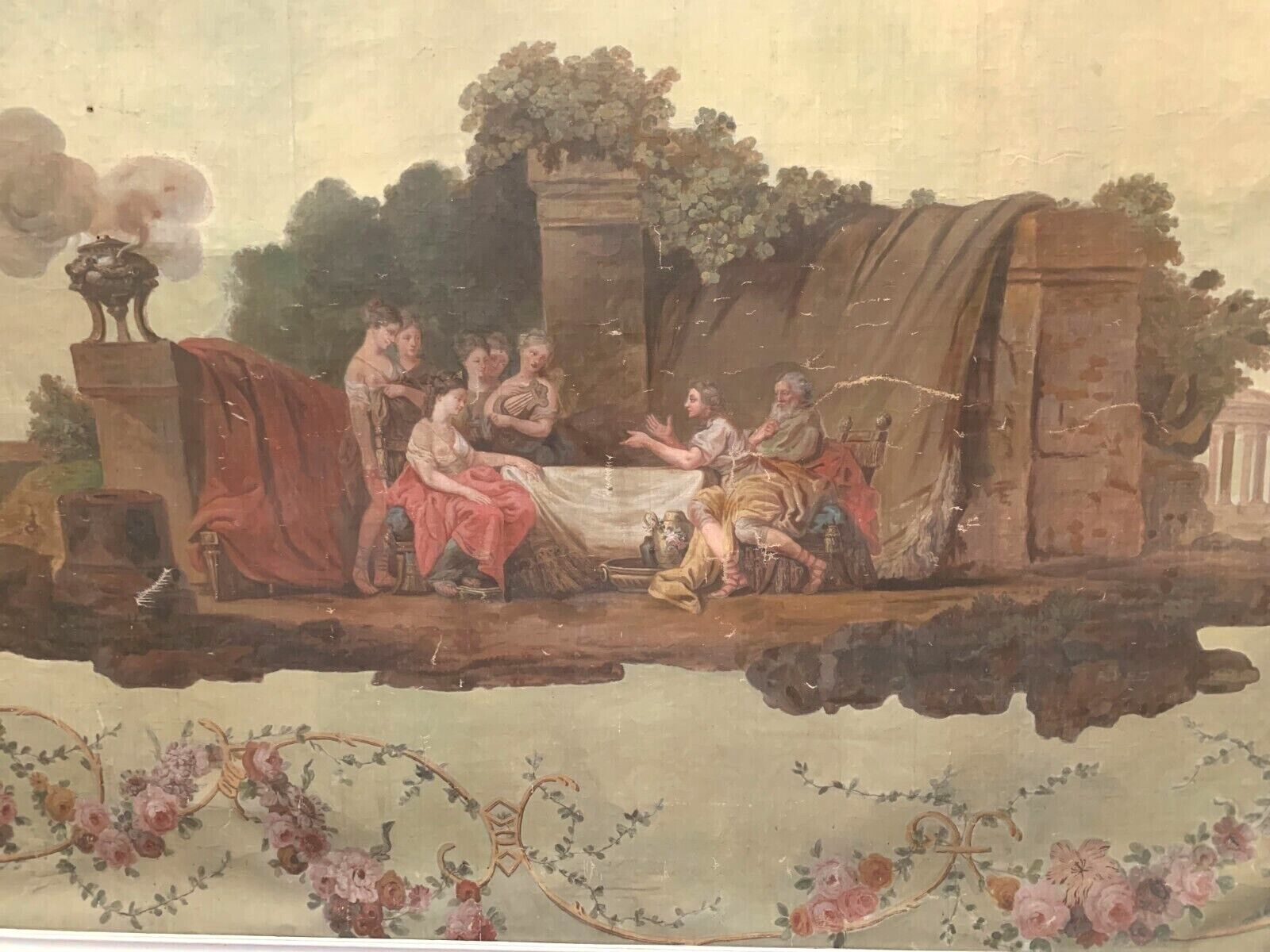 Painting On Canvas Decorated With A Scene In The Antique Style 19th Century Decorative Panel photo buy