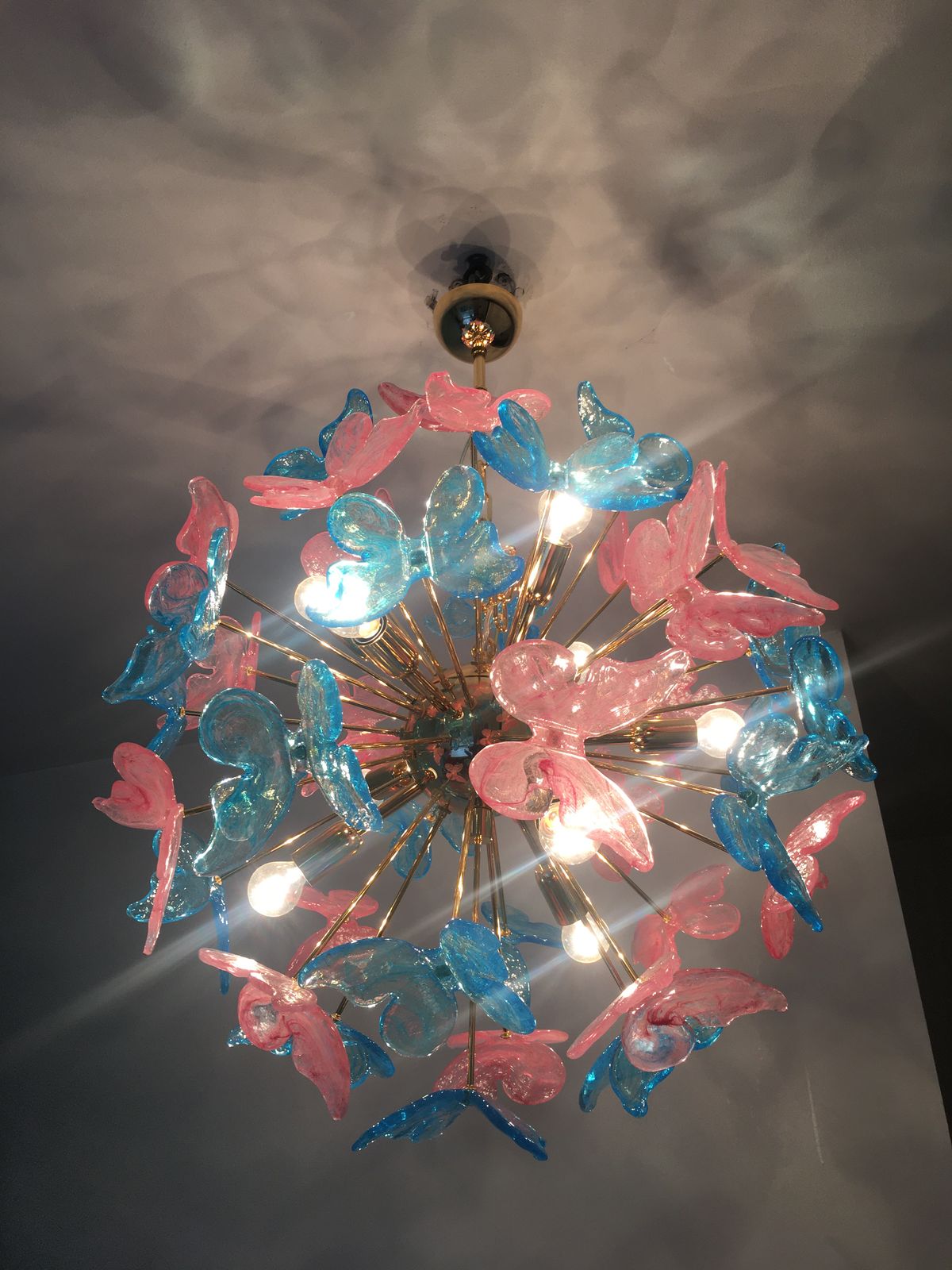 Lighting Butterfly Chandelier Sputnik Murano Glass Italian Handmade photo