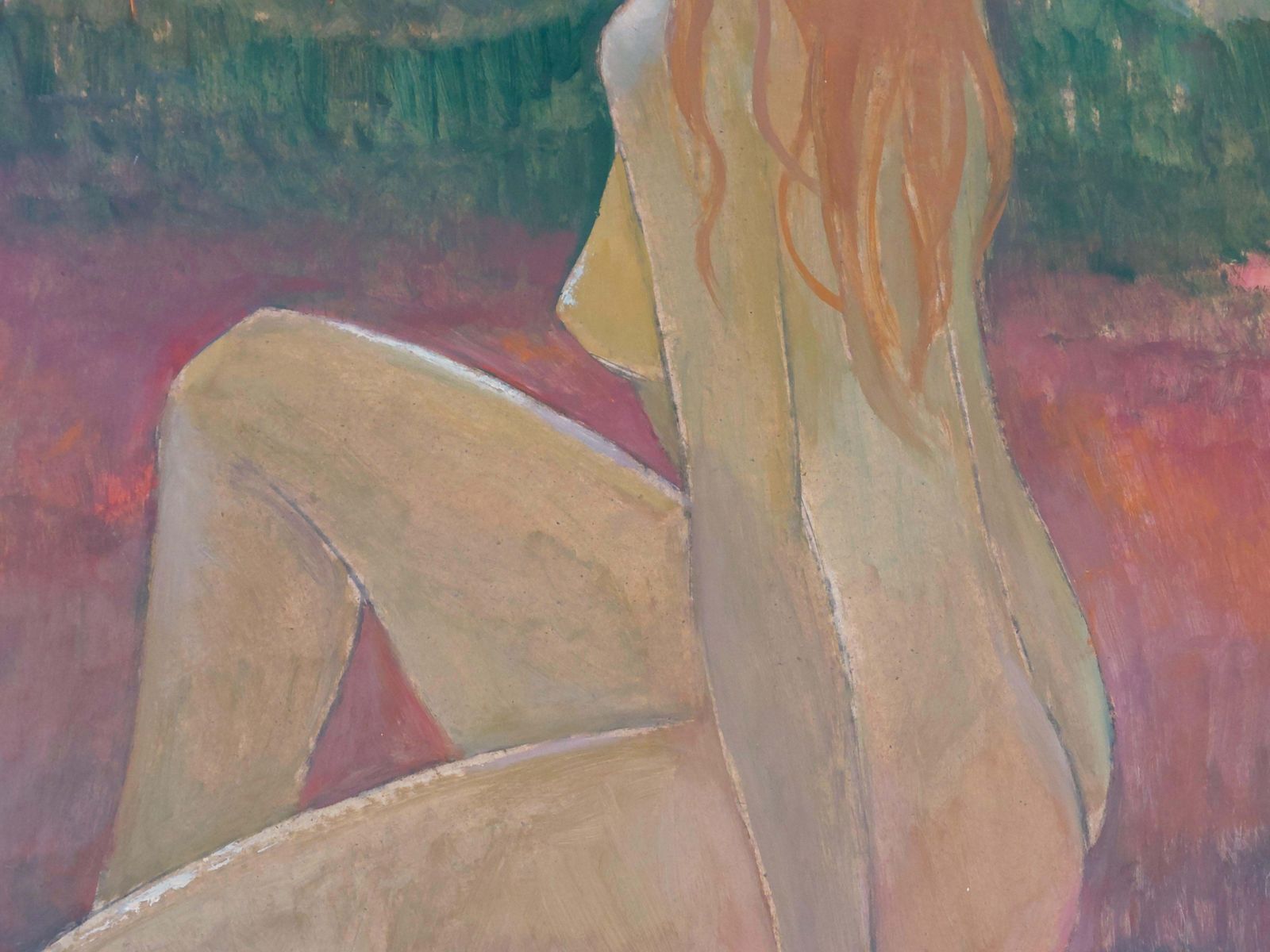 Laimdots Murnieks Girl With Red Hair. Oil On Cardboad 1996 photo 7702.0