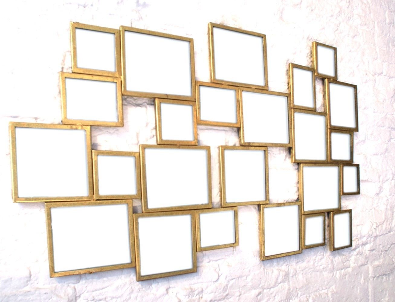 Metal Gold Leaf Mirror. In The Manner Of Marc Du Plantier