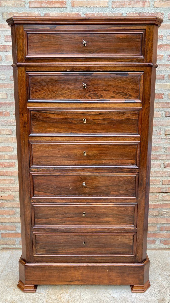 Frans Louis Philippe Secretaire Kabinet In Gesneden Walnoot, Midden 19e Eeuw, Jaren 1890