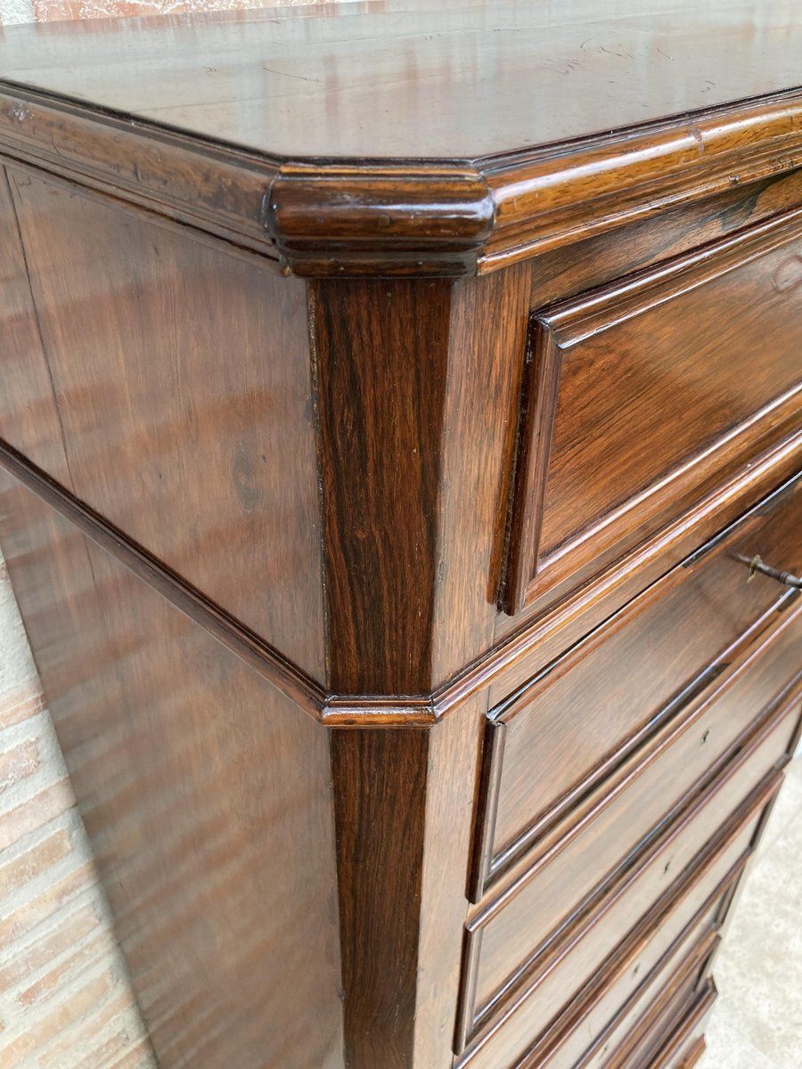 Meubels Frans Louis Philippe Secretaire Kabinet In Gesneden Walnoot, Midden 19e Eeuw, Jaren 1890 photo