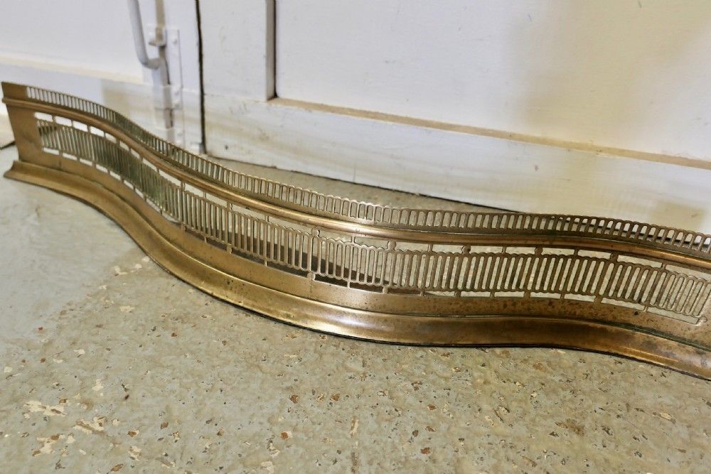 Victorian Pierced Serpentine Shaped Brass Fender photo Home Fixtures