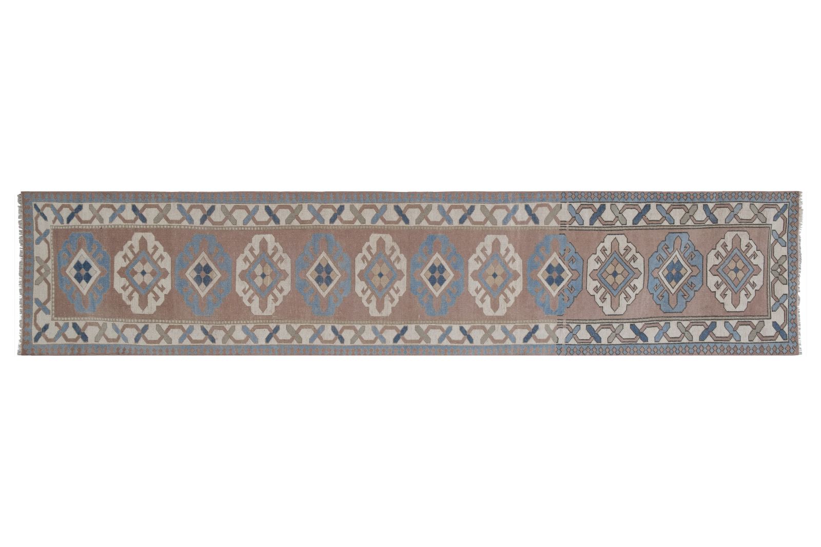 Vintage Anatolian Oushak Kars Runner 2'7" X 12'6" photo furniture